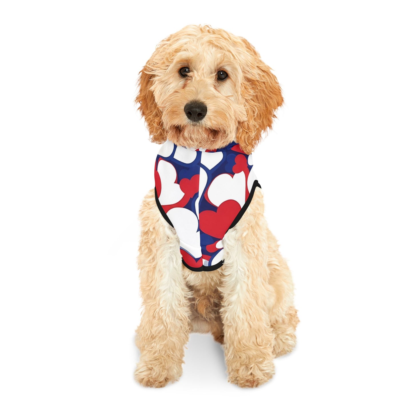 Adorable Heart Print Pet Hoodie for Dogs, Cozy Canine Apparel, Gift for Pet Lovers, Perfect for Holidays & Events, Stylish Dog Clothing