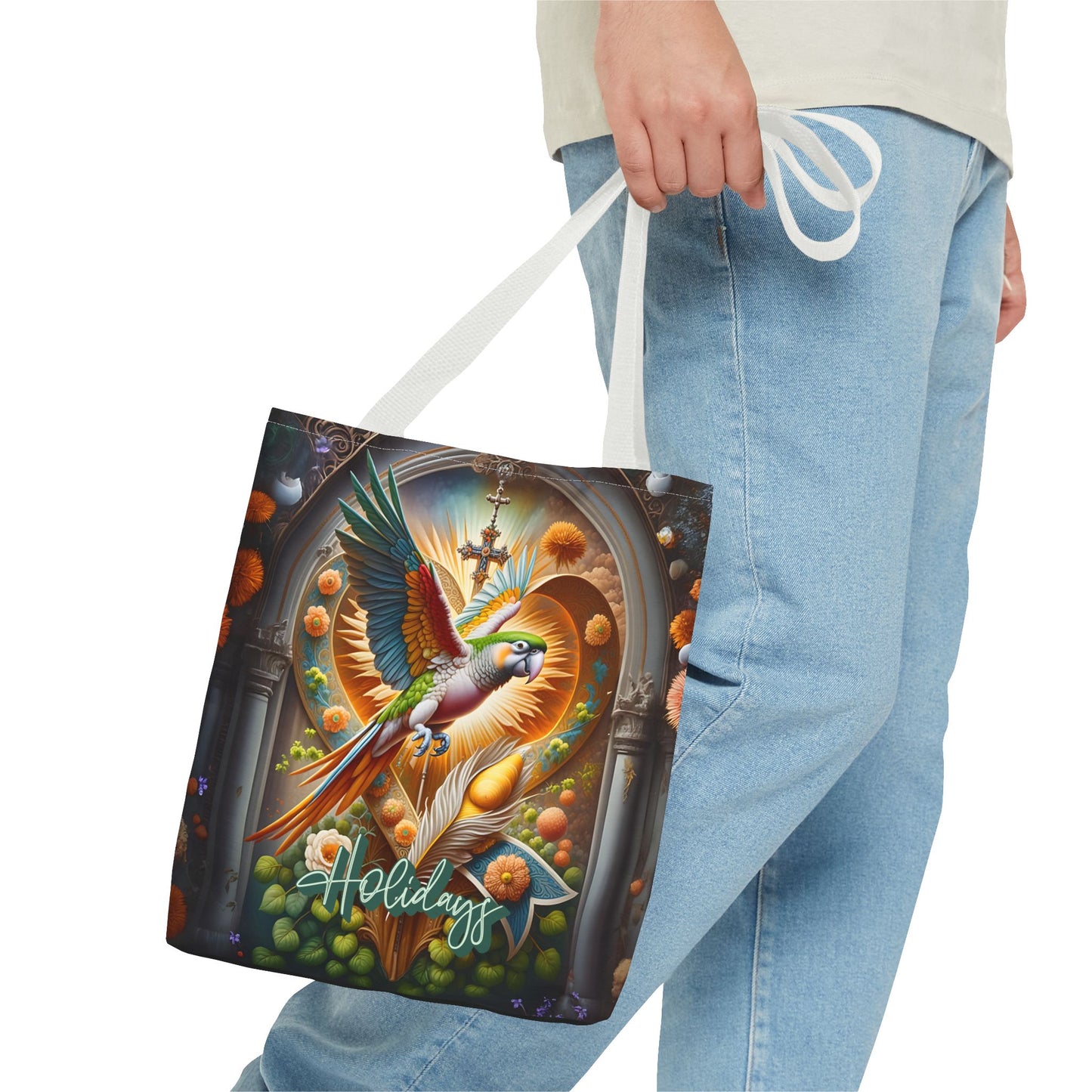 Vibrant Holiday Tote Bag - Colorful Bird Design, Perfect for Gift Giving, Eco-Friendly Shopping, Beach Days, Travel Essentials