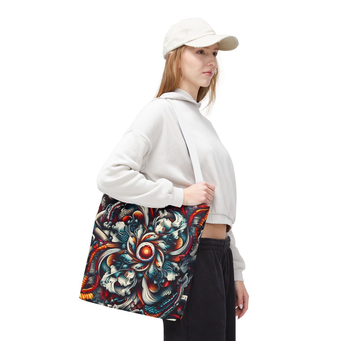 Artistic Tote Bag, Colorful Flower Design, Boho Style, Everyday Use, Eco-Friendly Gift, Travel Accessory