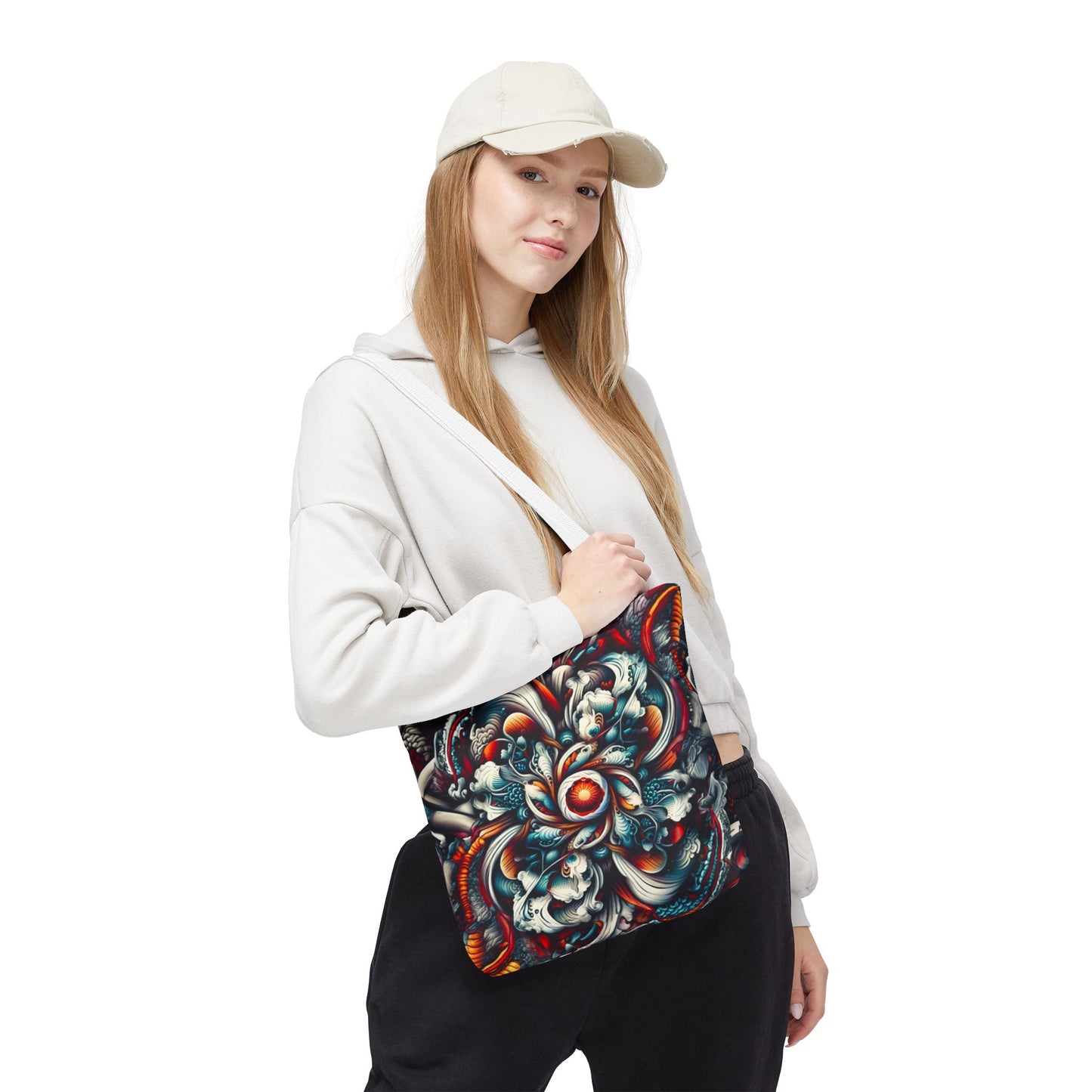 Artistic Tote Bag, Colorful Flower Design, Boho Style, Everyday Use, Eco-Friendly Gift, Travel Accessory