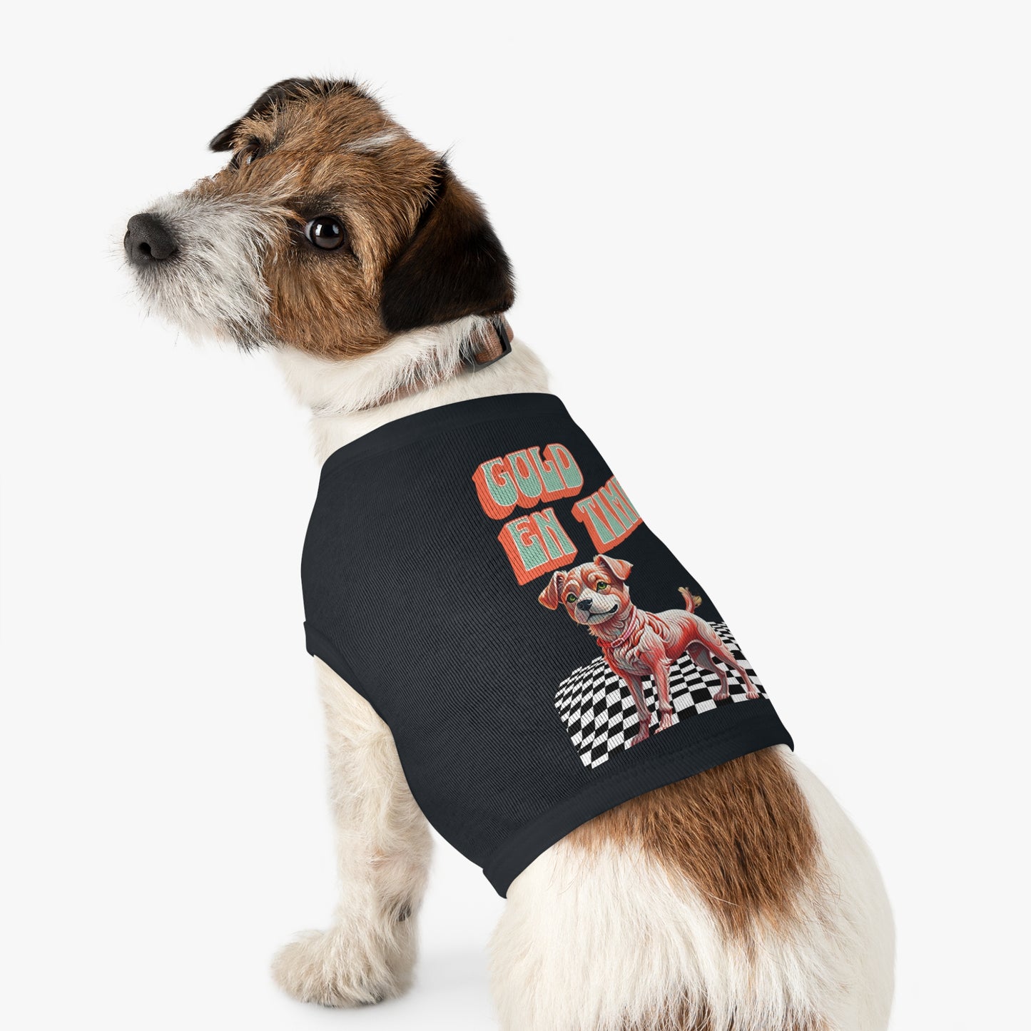Playful Pet Tank Top - 'Gold en Time', Dog Summer Wear, Cute Pet Clothing, Dog Lover Gift, Fun Pet Apparel