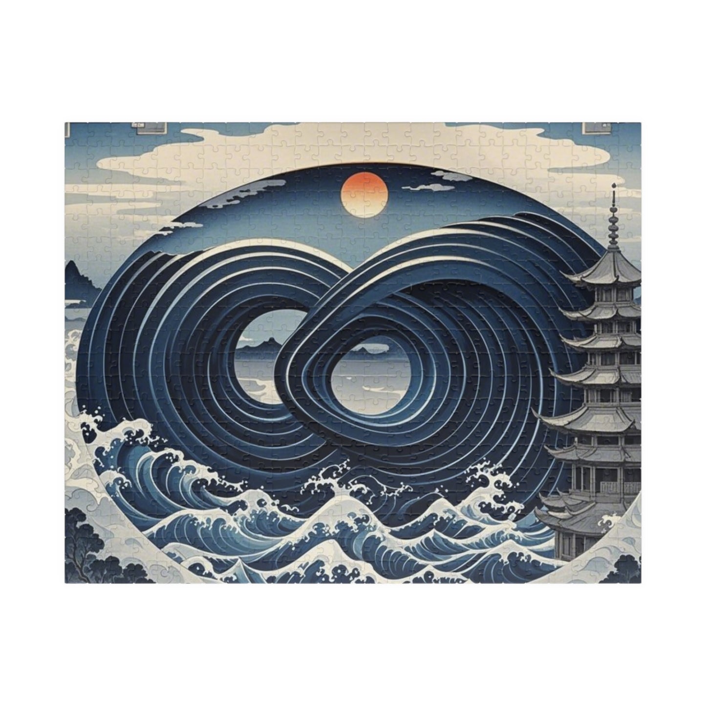 Puzzle - Japanese Wave Motif and Infinity
