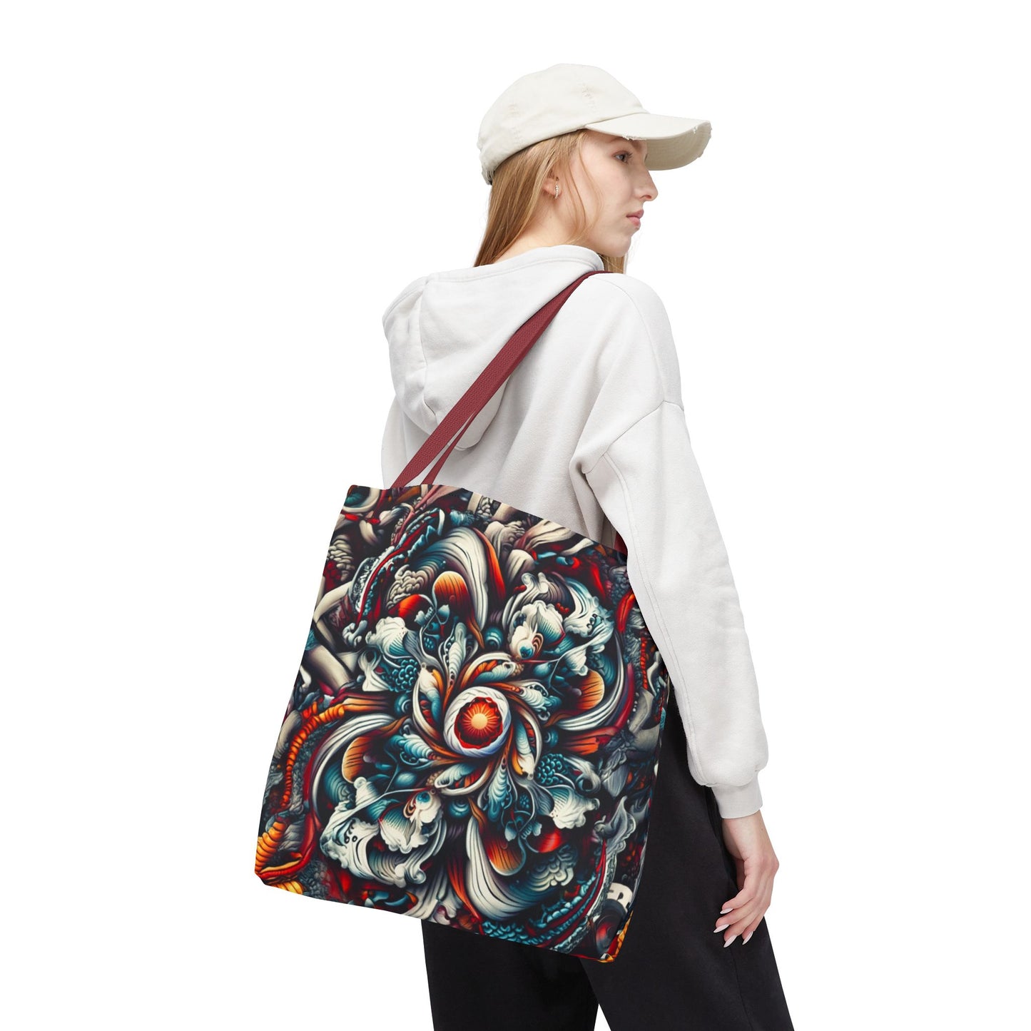 Artistic Tote Bag, Colorful Flower Design, Boho Style, Everyday Use, Eco-Friendly Gift, Travel Accessory