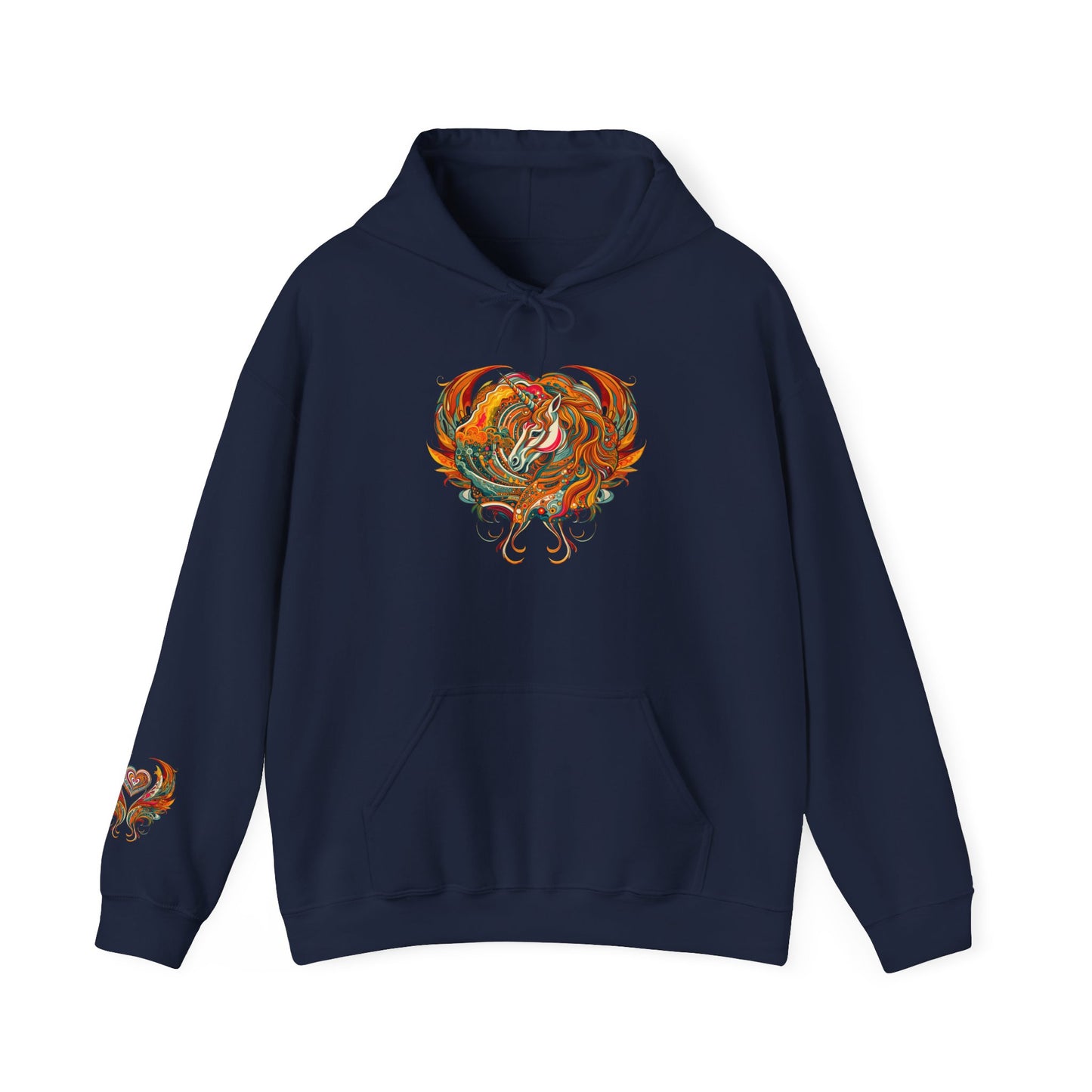 Colorful Heart Design Hooded Sweatshirt, Cozy Sweatshirt, Unisex Pullover, Gift for Him, Gift for Her, Casual Wear, Layering Essentials