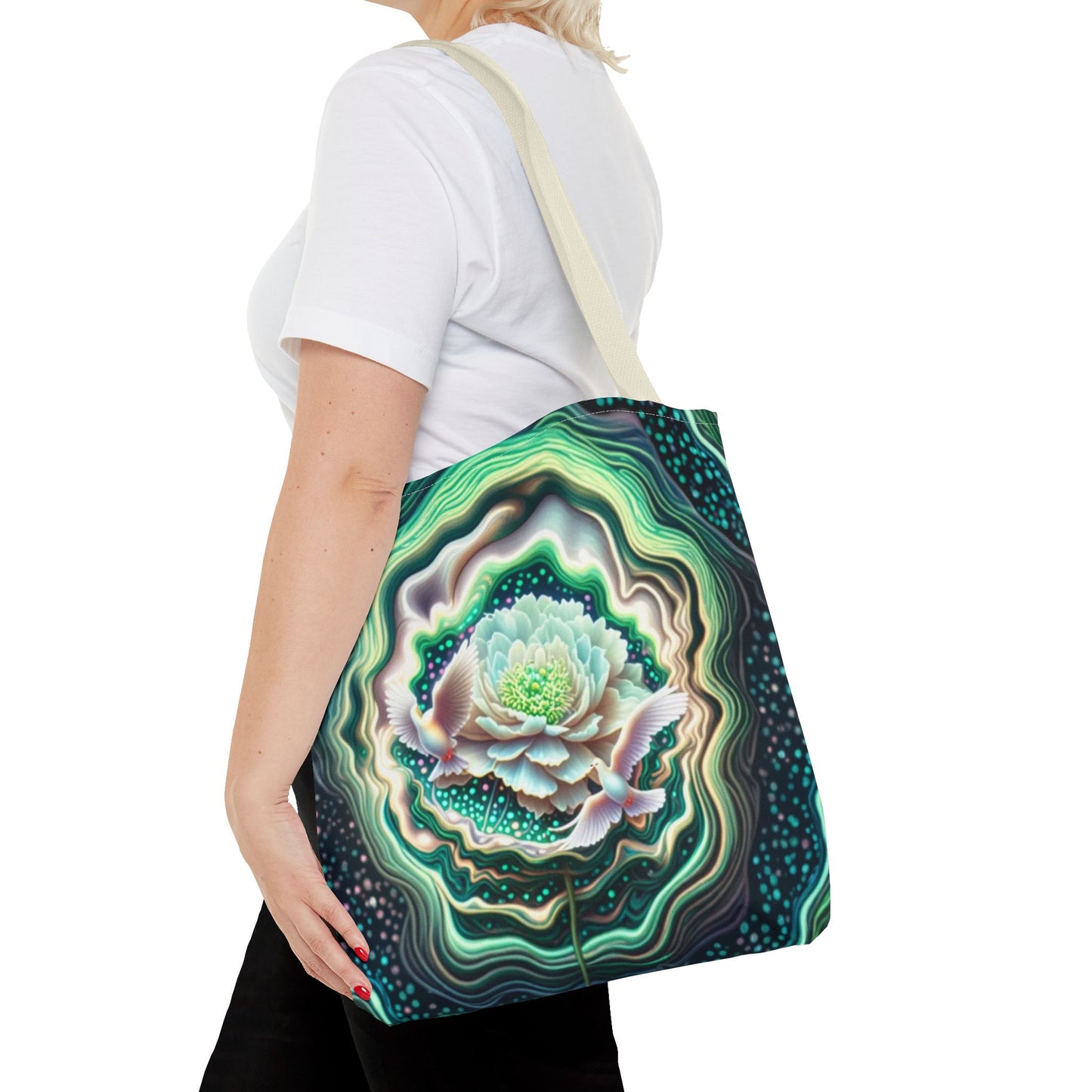 Floral Pattern Tote Bag, Eco-Friendly Shopping Bag, Art Tote, Gift for Mom, Beach Bag, Boho Flower Bag
