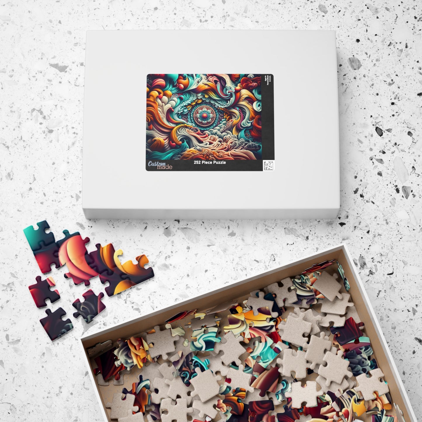 Ocean Waves Puzzle, Mandala Art Puzzle, Relaxing Home Decor, Mindful Gift, Family Activity, Puzzle for All Ages, 1014-piece Puzzle