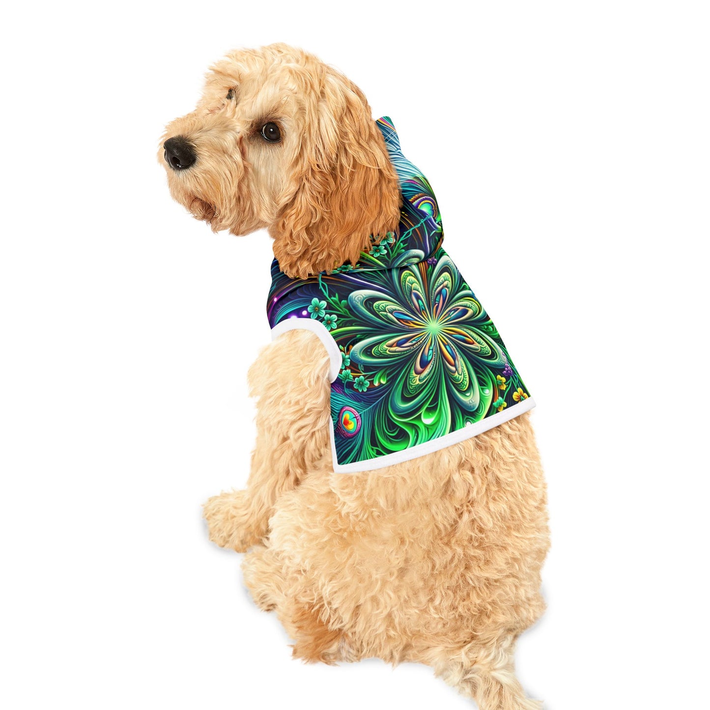 Vibrant Floral Pet Hoodie Colorful Cat Apparel, Cute Pet Costume, Unique Pet Gift, Stylish Animal Clothing