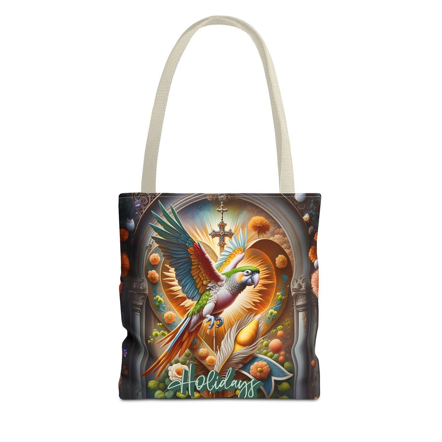 Vibrant Holiday Tote Bag, Eco-Friendly Shopping Bag, Bird Design Tote, Gift for Nature Lovers, Everyday Carryall, Travel Accessory