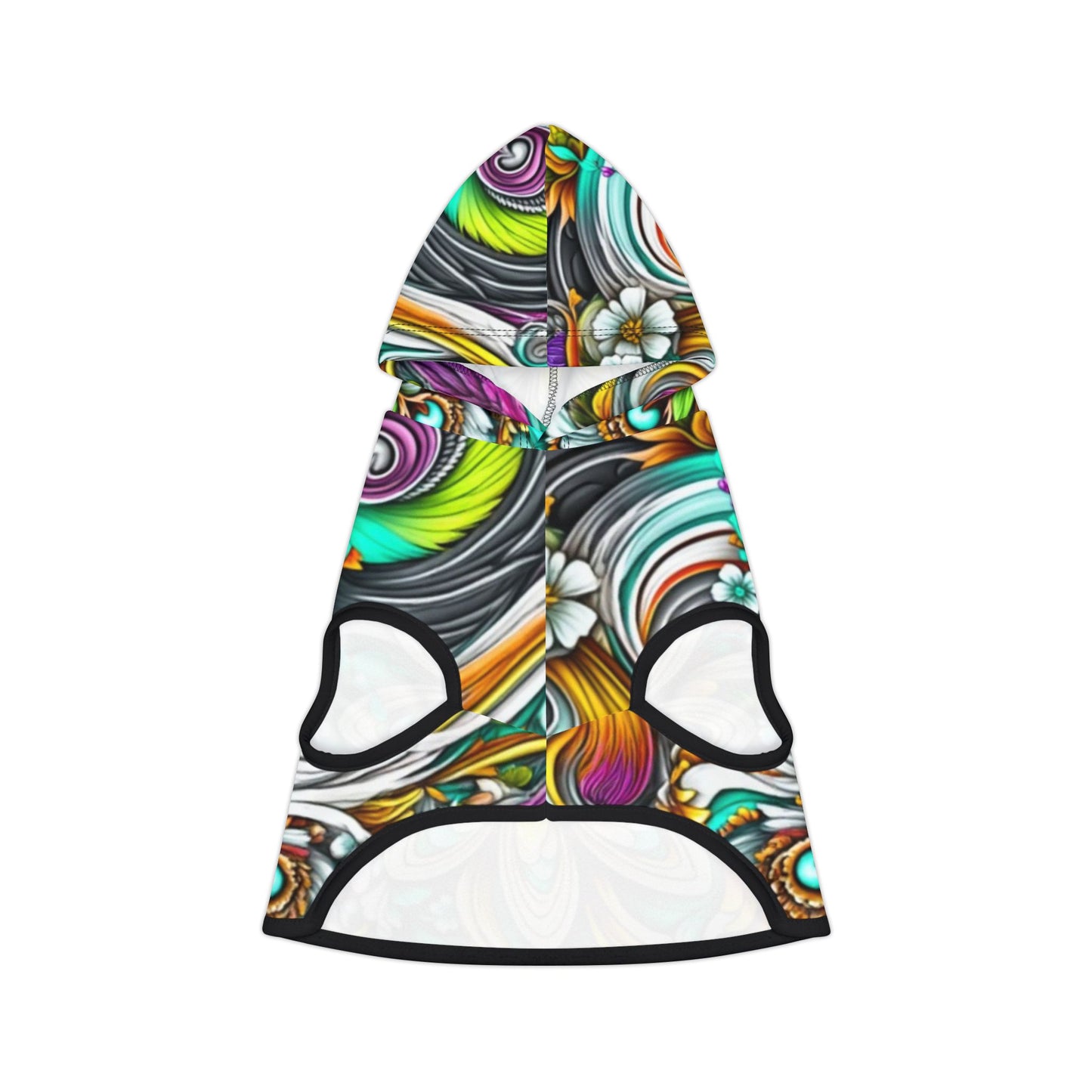Colorful Pet Hoodie for Stylish Dogs, Dog Fashion, Pet Apparel, Floral Print, Unique Pet Gift