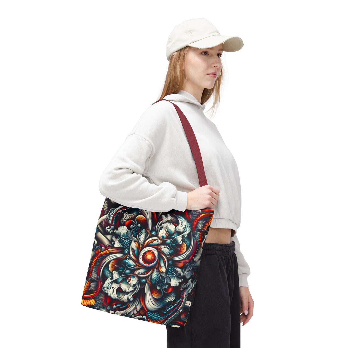 Artistic Tote Bag, Colorful Flower Design, Boho Style, Everyday Use, Eco-Friendly Gift, Travel Accessory