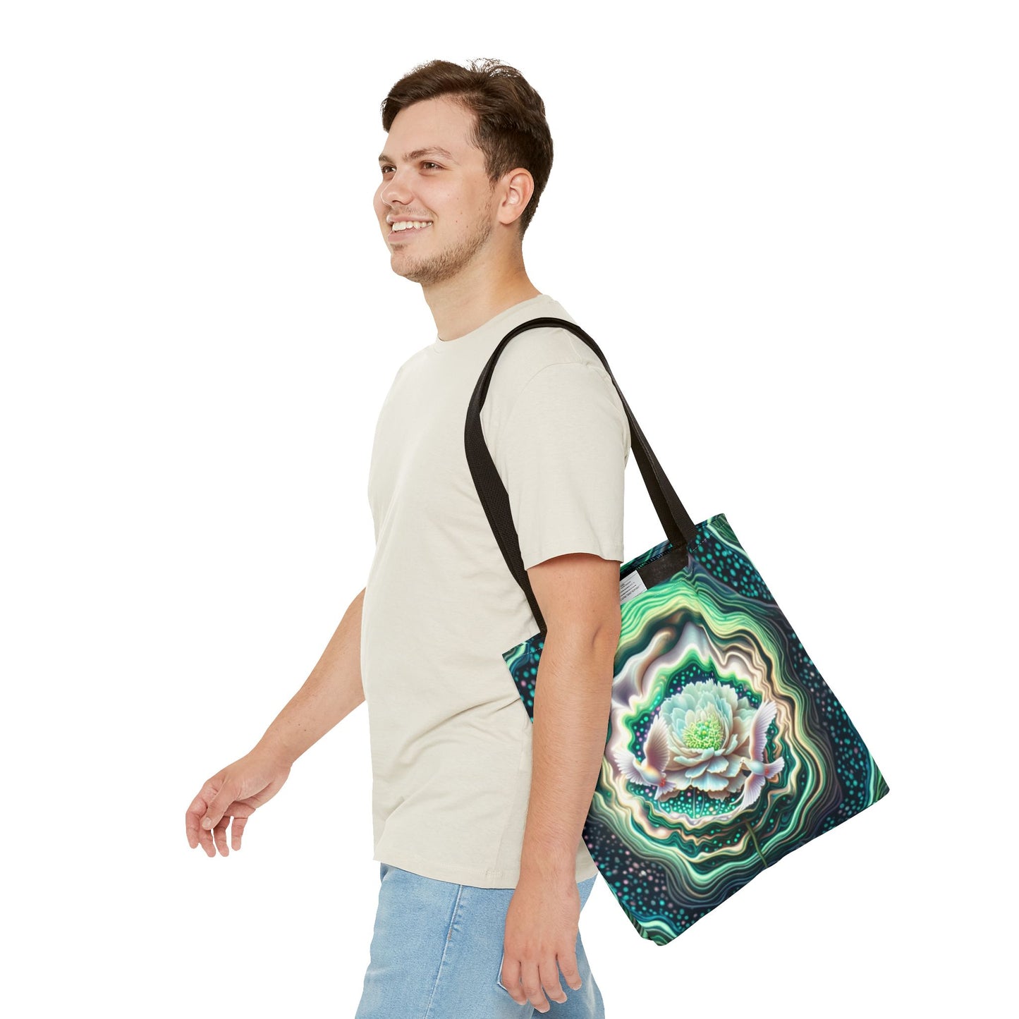 Floral Pattern Tote Bag, Eco-Friendly Shopping Bag, Art Tote, Gift for Mom, Beach Bag, Boho Flower Bag