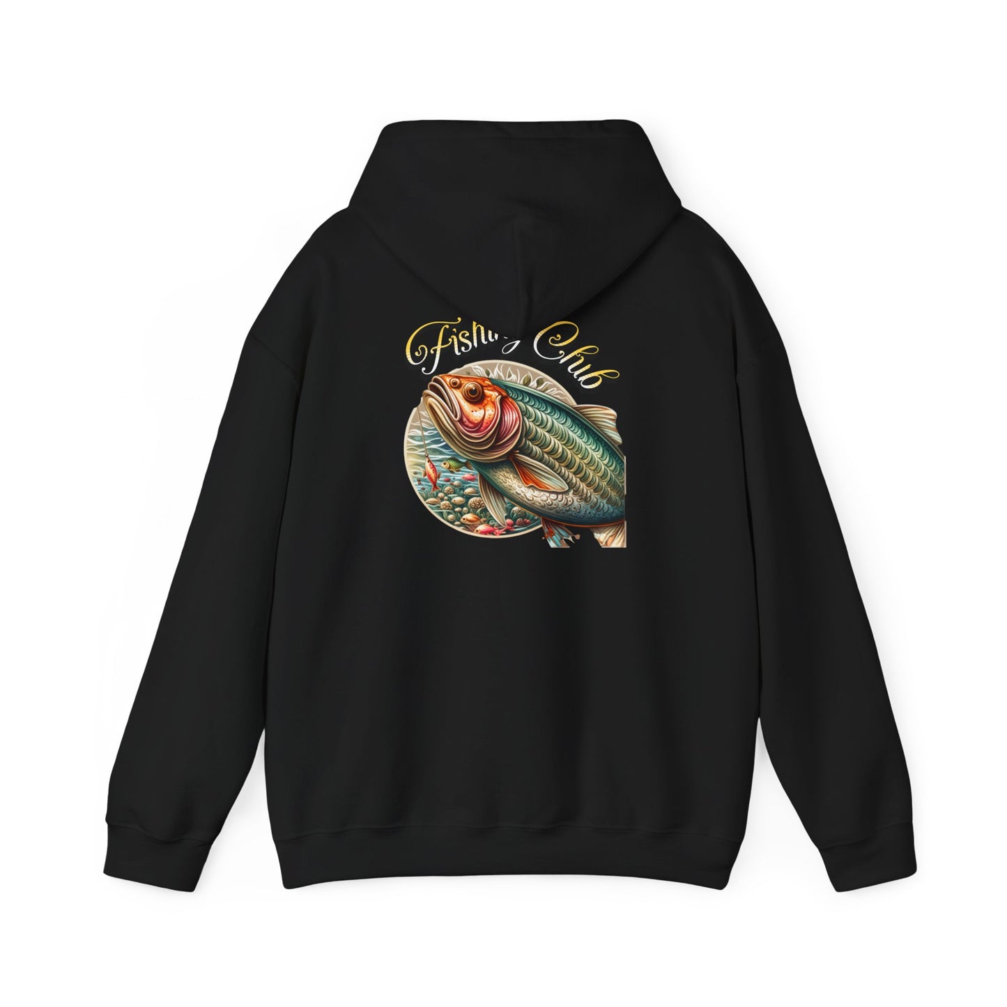 Fishing Club Hoodie, Unisex Heavy Blend Sweatshirt, Cool Fishing Gear, Outdoor Gift for Anglers, Casual Fishing Apparel