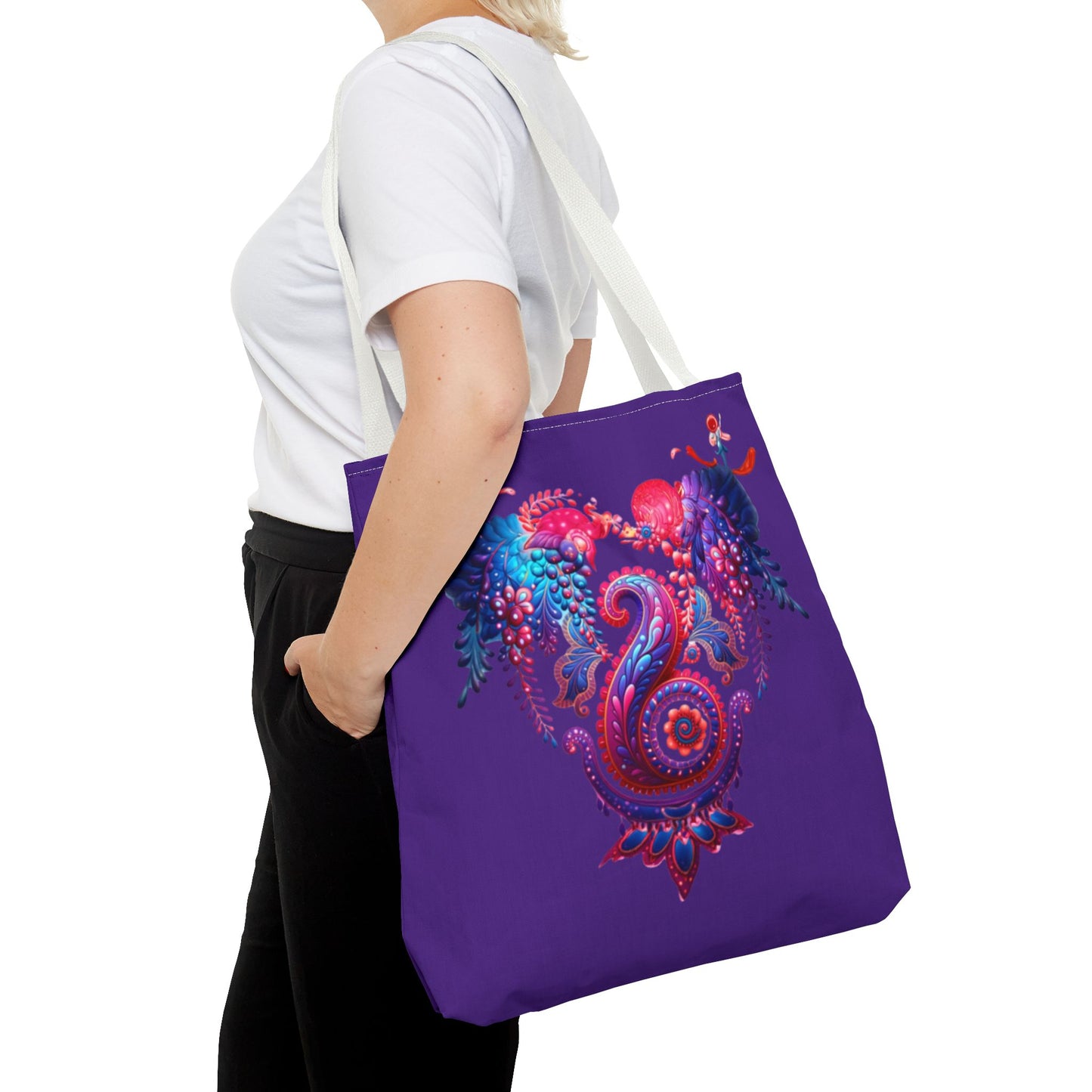 Vibrant Bohemian Tote Bag, Colorful Shopping Bag, Artistic Beach Tote, Eco-Friendly Canvas Bag, Gifts for Art Lovers, Festival Essential