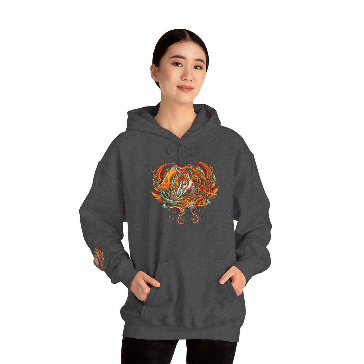 Colorful Heart Design Hooded Sweatshirt, Cozy Sweatshirt, Unisex Pullover, Gift for Him, Gift for Her, Casual Wear, Layering Essentials