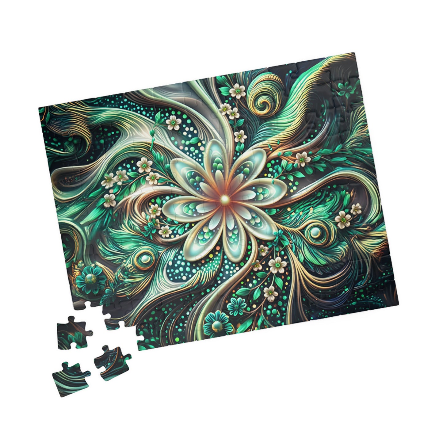 Intricate Floral Puzzle - 110, 252, 520, 1014-piece Jigsaw Challenge, Family Game Night, Perfect Gift for Crafters, Relaxing Hobby,