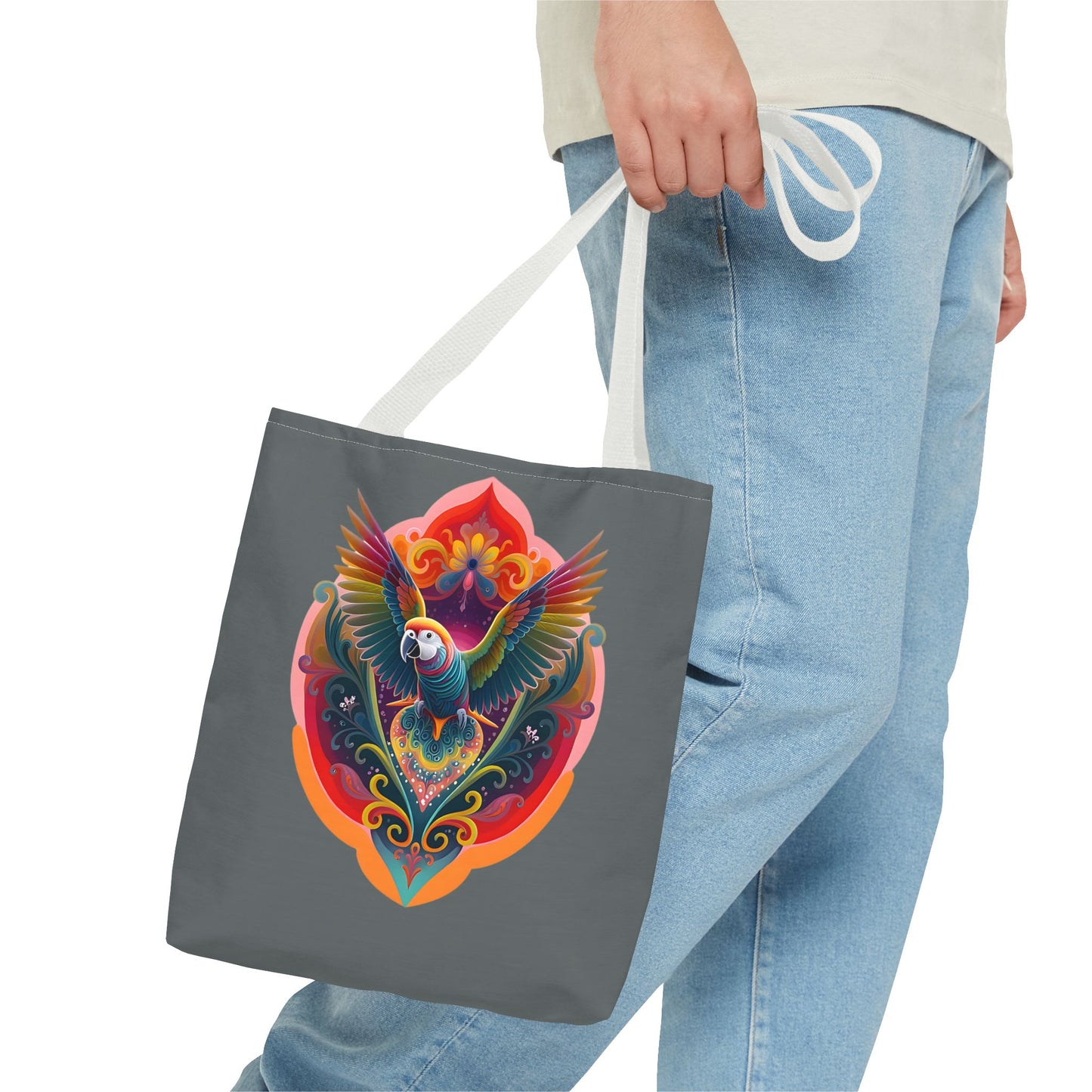 Colorful Parrot Tote Bag | Eco-Friendly Shopping Bag, Beach Tote, Art Print Bag, Gift for Bird Lovers, Fun Everyday Use