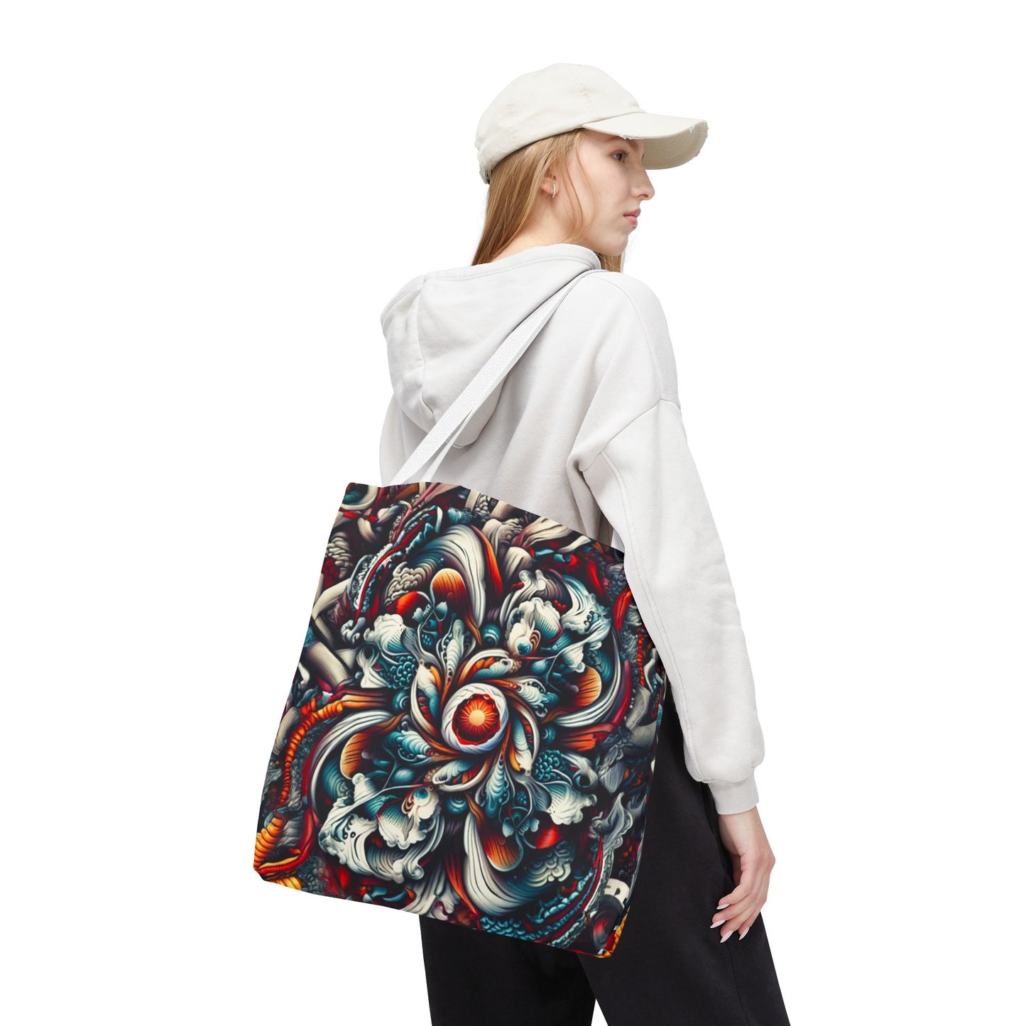 Artistic Tote Bag, Colorful Flower Design, Boho Style, Everyday Use, Eco-Friendly Gift, Travel Accessory