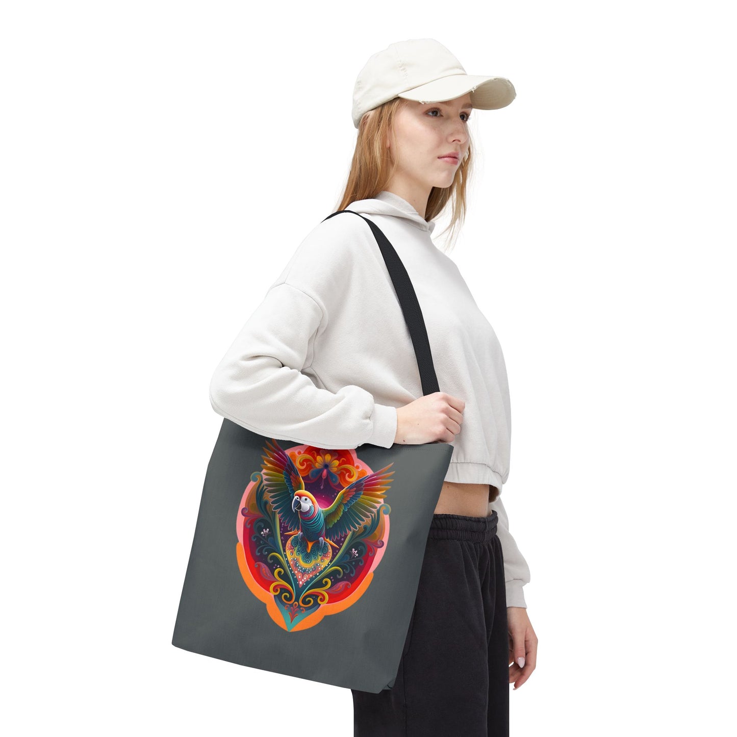 Colorful Parrot Tote Bag | Eco-Friendly Shopping Bag, Beach Tote, Art Print Bag, Gift for Bird Lovers, Fun Everyday Use