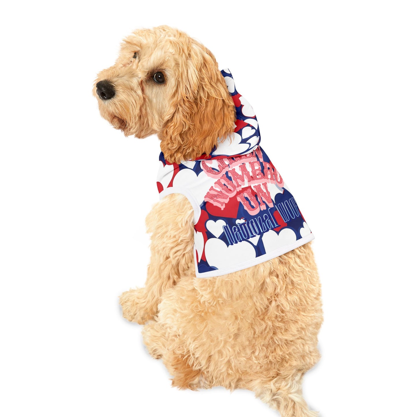 Adorable Heart Print Pet Hoodie for Dogs, Cozy Canine Apparel, Gift for Pet Lovers, Perfect for Holidays & Events, Stylish Dog Clothing