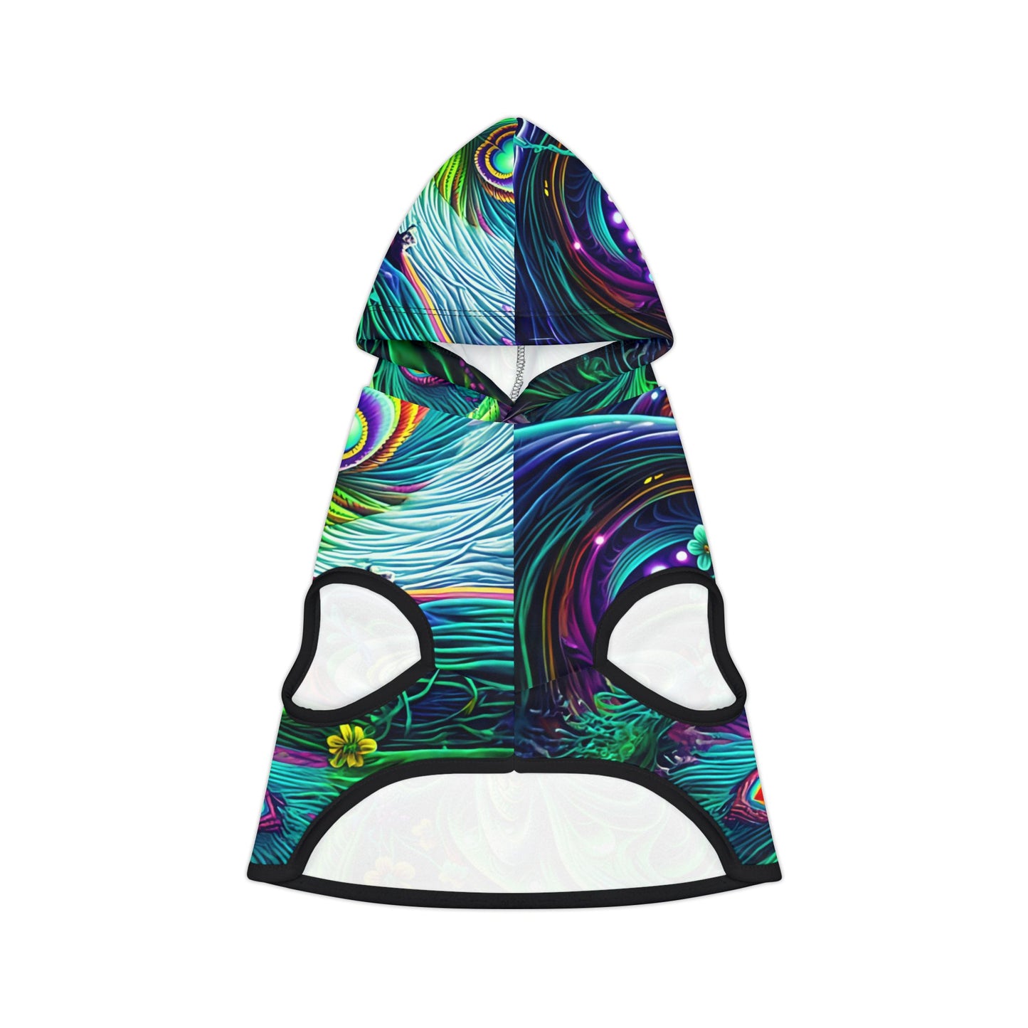 Vibrant Floral Pet Hoodie Colorful Cat Apparel, Cute Pet Costume, Unique Pet Gift, Stylish Animal Clothing