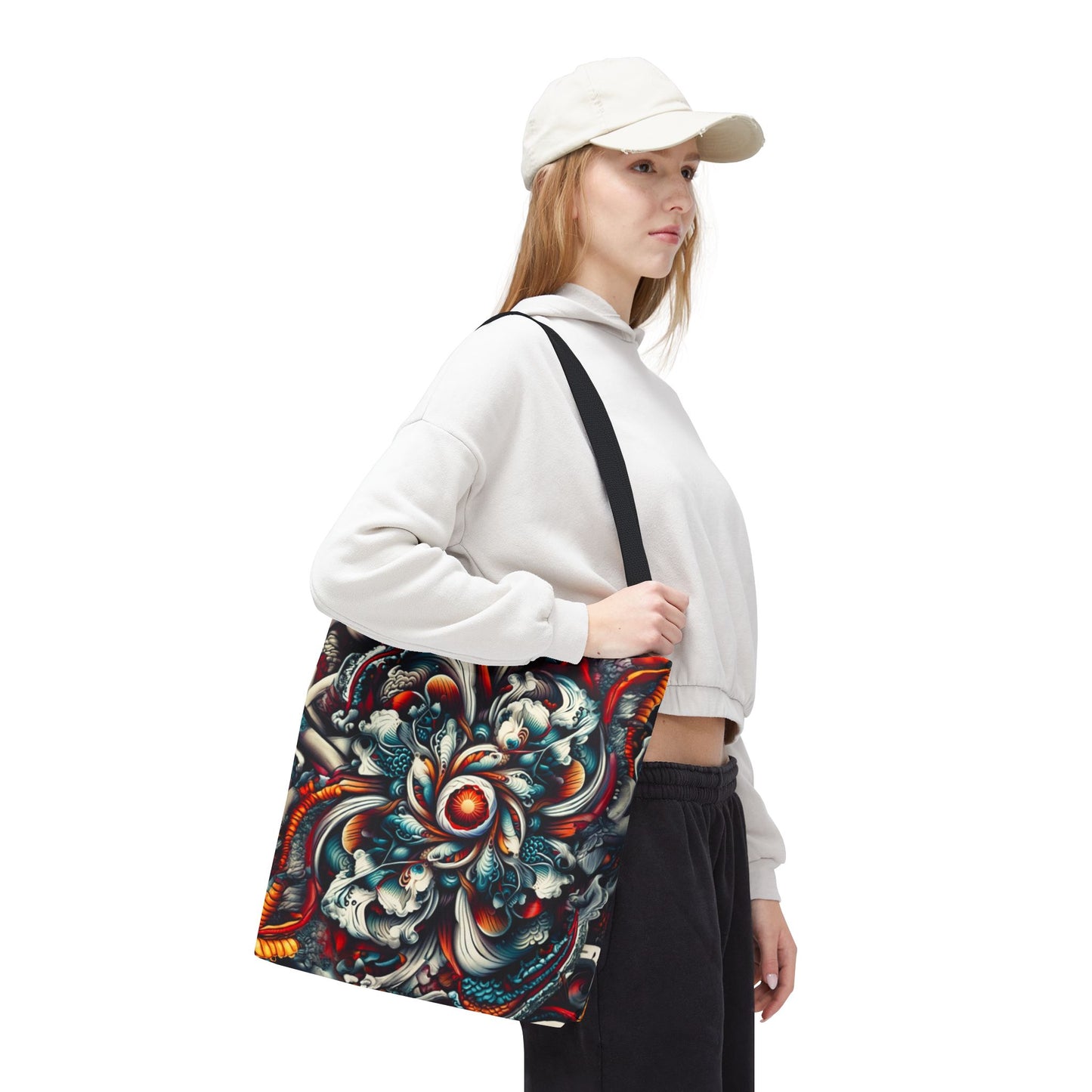 Artistic Tote Bag, Colorful Flower Design, Boho Style, Everyday Use, Eco-Friendly Gift, Travel Accessory