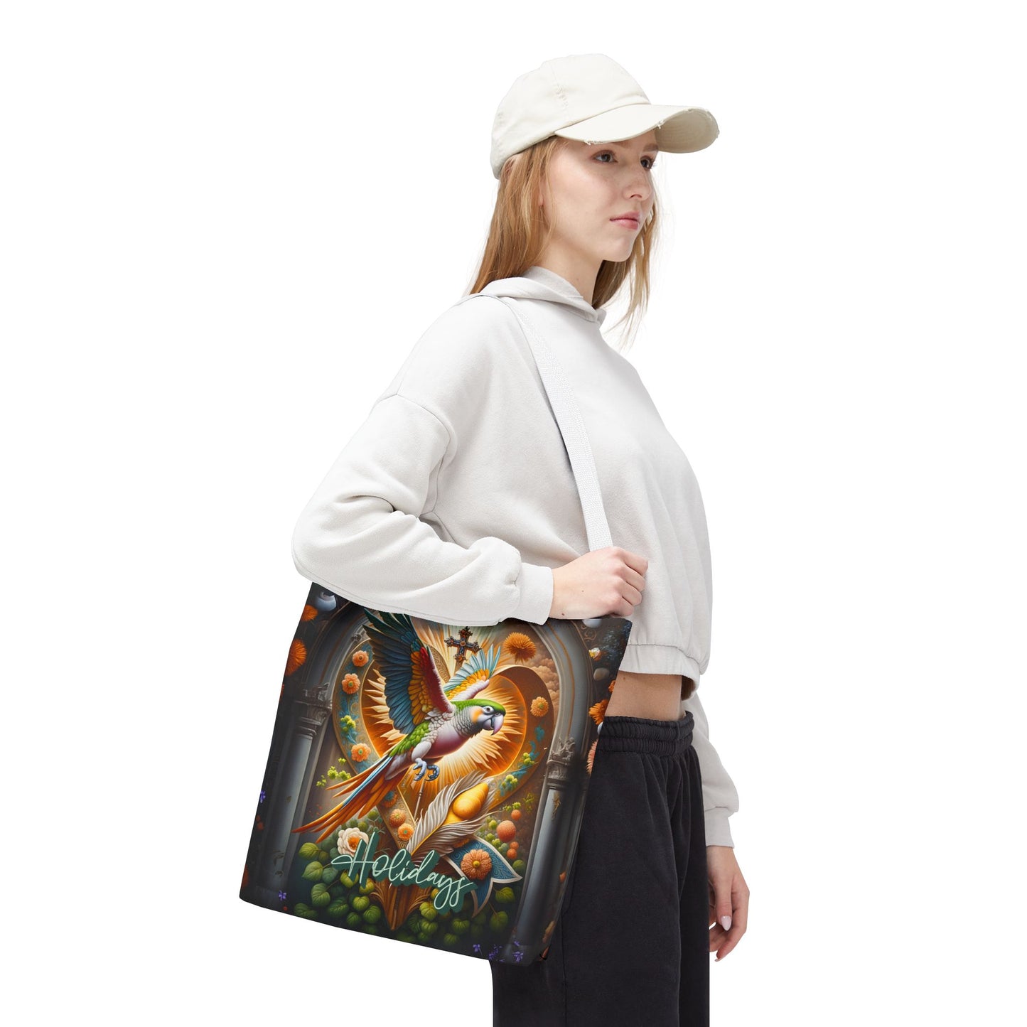 Vibrant Holiday Tote Bag - Colorful Bird Design, Perfect for Gift Giving, Eco-Friendly Shopping, Beach Days, Travel Essentials