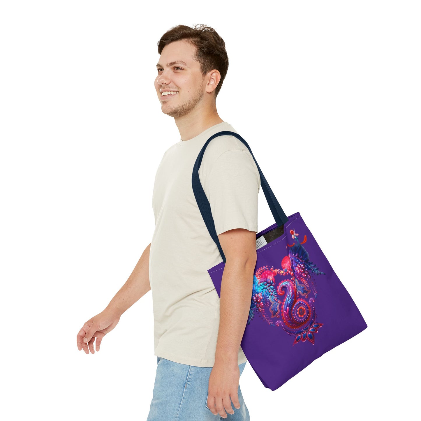 Vibrant Bohemian Tote Bag, Colorful Shopping Bag, Artistic Beach Tote, Eco-Friendly Canvas Bag, Gifts for Art Lovers, Festival Essential