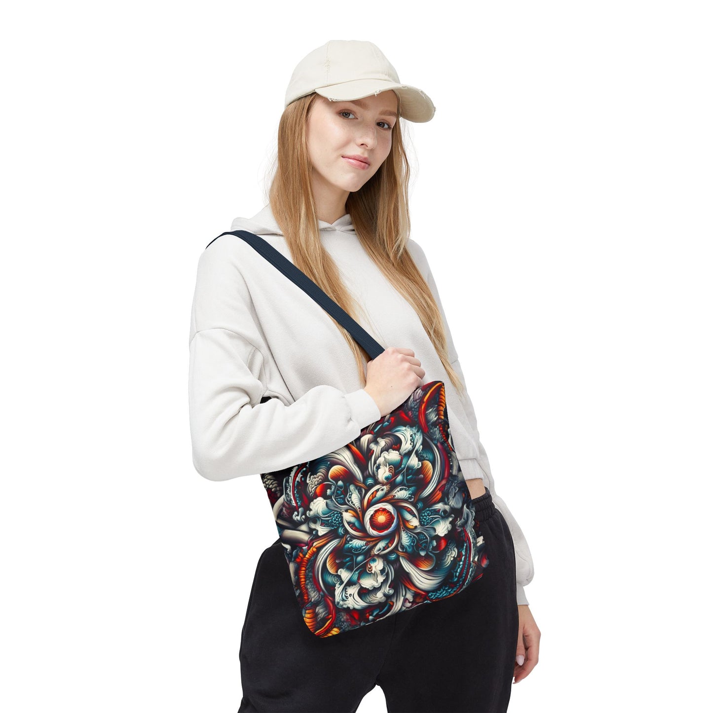 Artistic Tote Bag, Colorful Flower Design, Boho Style, Everyday Use, Eco-Friendly Gift, Travel Accessory