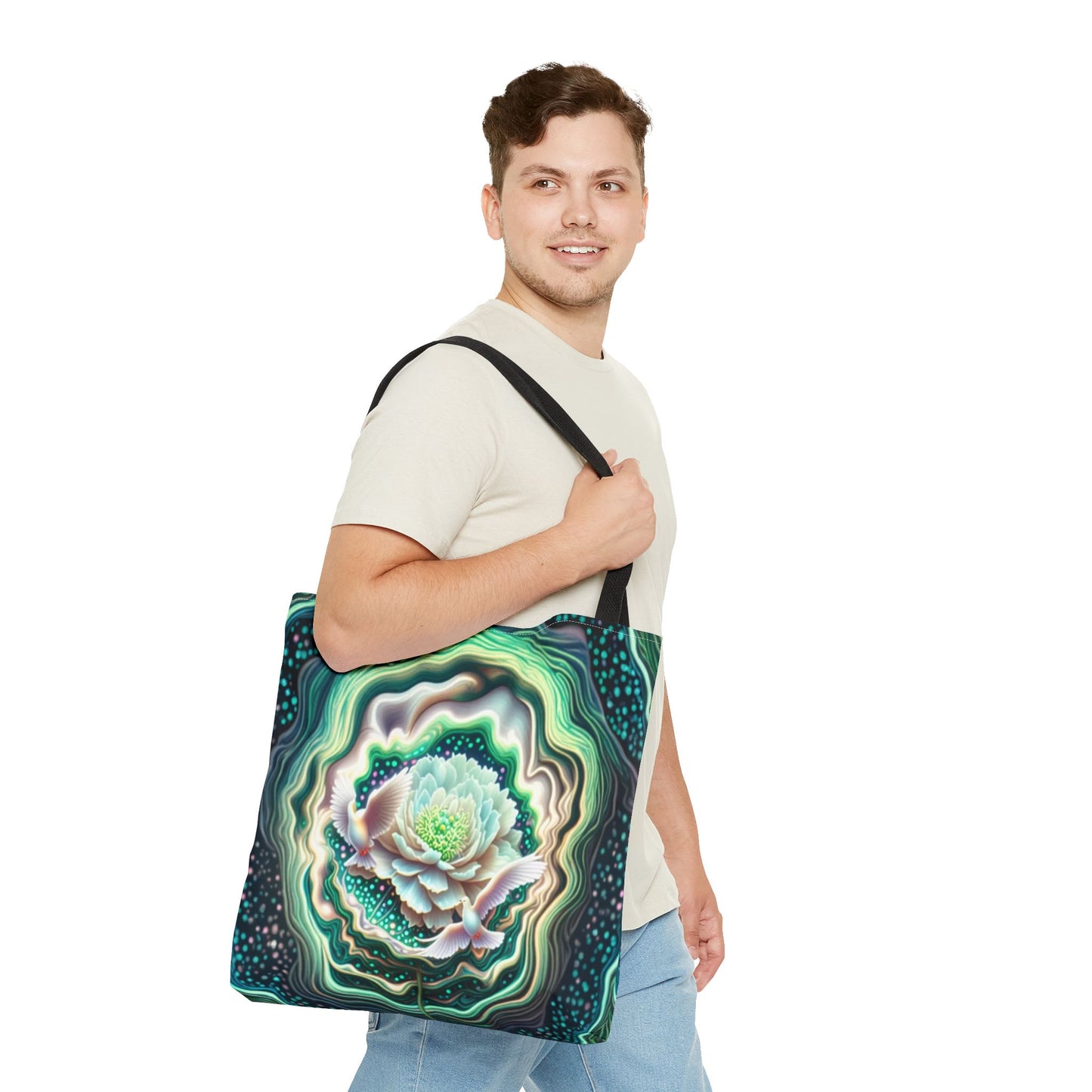 Floral Pattern Tote Bag, Eco-Friendly Shopping Bag, Art Tote, Gift for Mom, Beach Bag, Boho Flower Bag