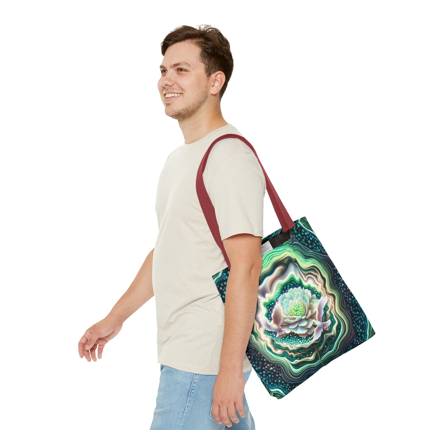 Floral Pattern Tote Bag, Eco-Friendly Shopping Bag, Art Tote, Gift for Mom, Beach Bag, Boho Flower Bag