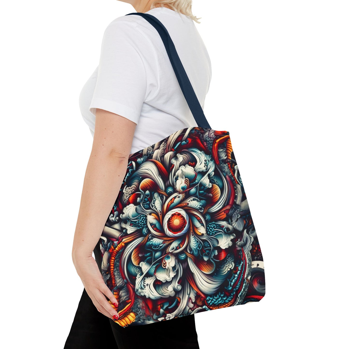 Artistic Tote Bag, Colorful Flower Design, Boho Style, Everyday Use, Eco-Friendly Gift, Travel Accessory