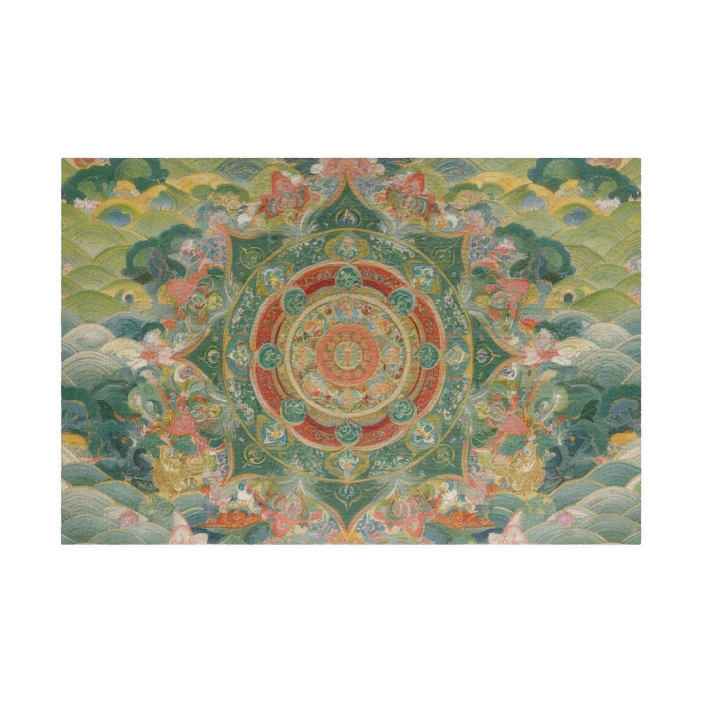Serene Mandala Puzzle - 110, 252, 520, 1014-piece, Meditation Gift, Mindfulness Activity, Unique Home Decor, Family Game Night