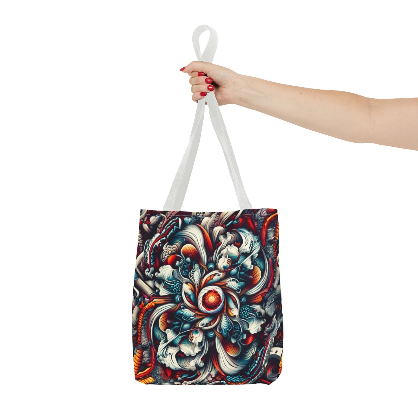 Artistic Tote Bag, Colorful Flower Design, Boho Style, Everyday Use, Eco-Friendly Gift, Travel Accessory