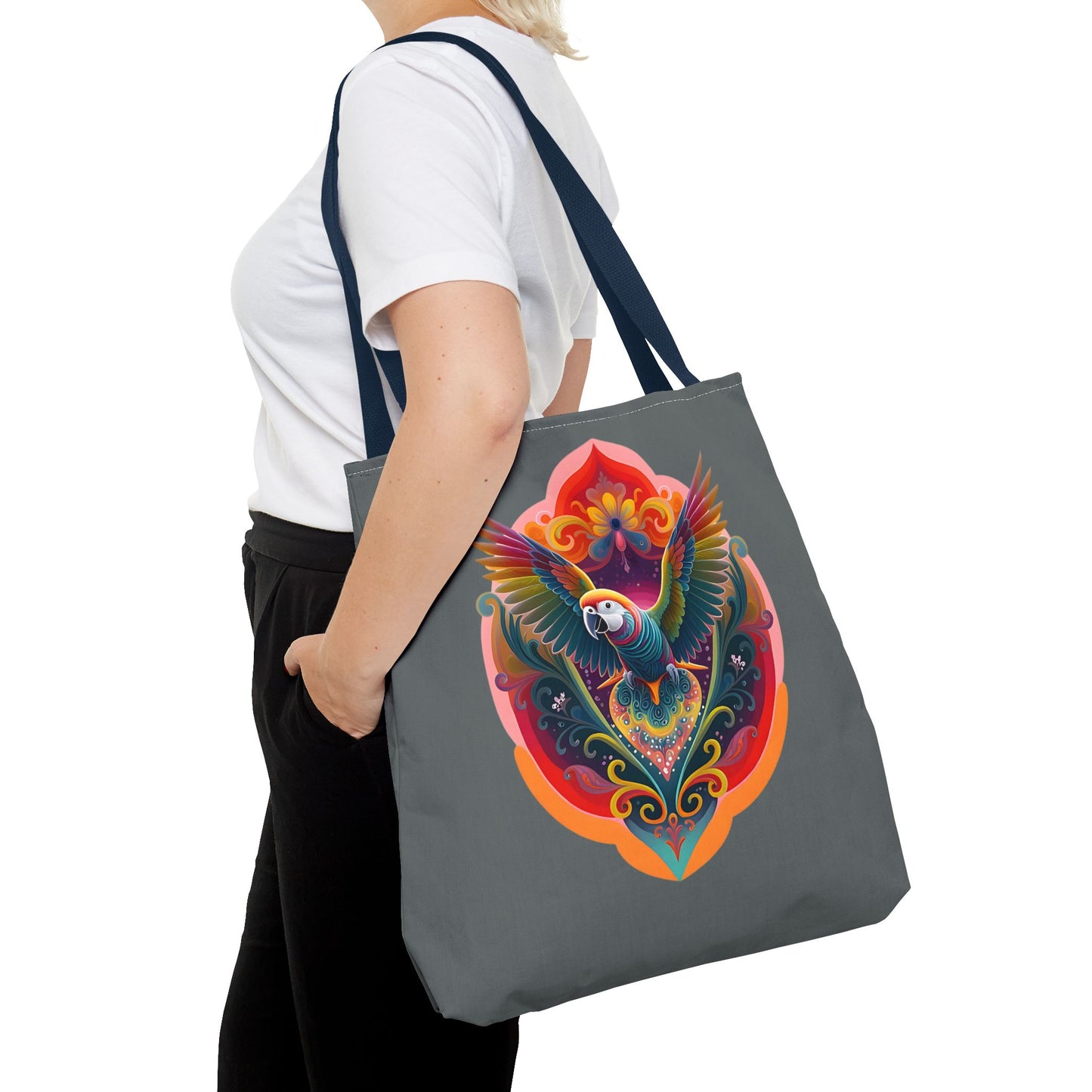 Colorful Parrot Tote Bag | Eco-Friendly Shopping Bag, Beach Tote, Art Print Bag, Gift for Bird Lovers, Fun Everyday Use