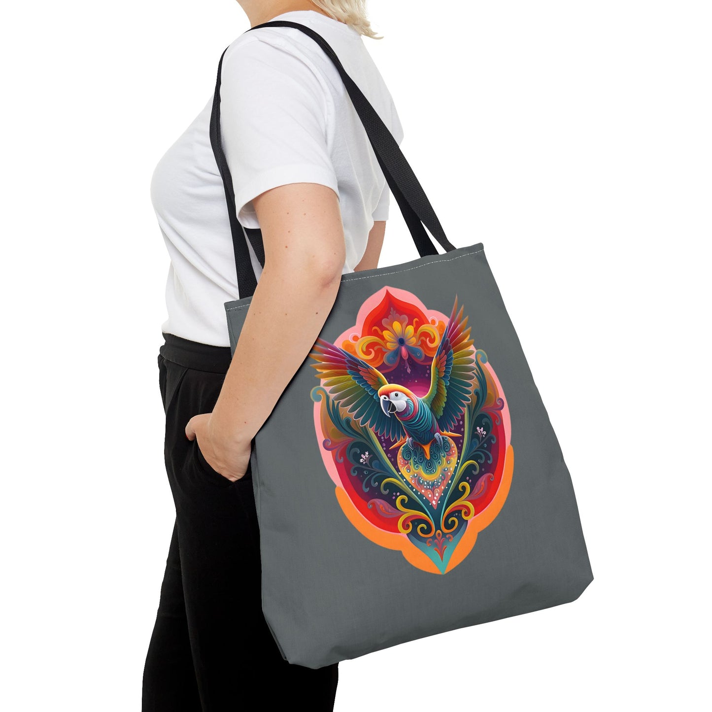 Colorful Parrot Tote Bag | Eco-Friendly Shopping Bag, Beach Tote, Art Print Bag, Gift for Bird Lovers, Fun Everyday Use