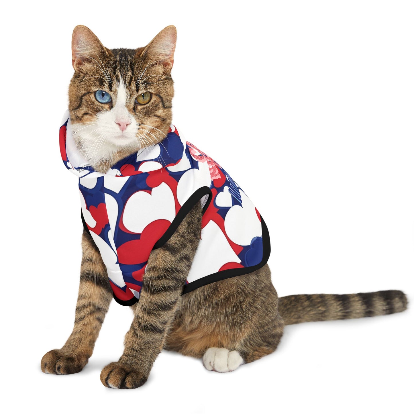 Adorable Heart Print Pet Hoodie for Dogs, Cozy Canine Apparel, Gift for Pet Lovers, Perfect for Holidays & Events, Stylish Dog Clothing