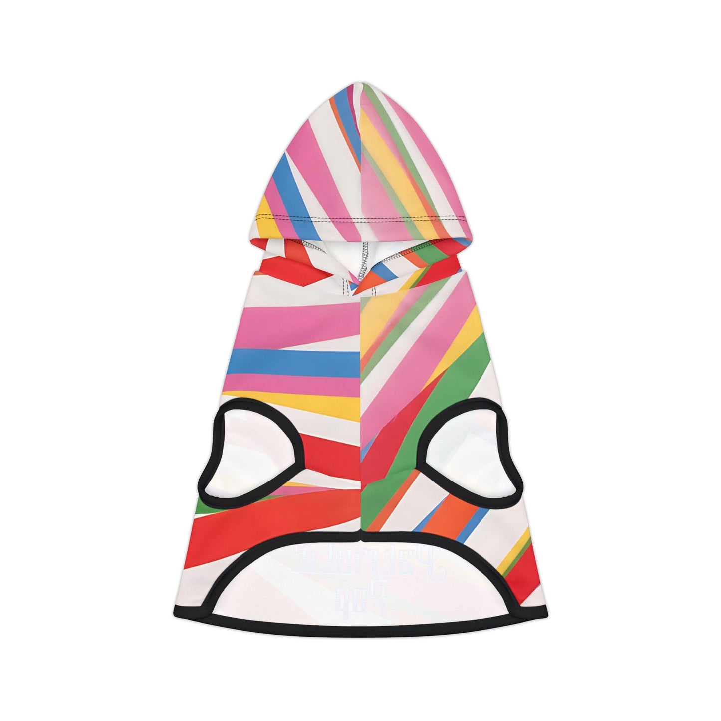 Vibrant Pet Hoodie with Colorful Stripes, Stylish Pet Apparel, Rainbow Dog Outfit, Playful Pet Fashion