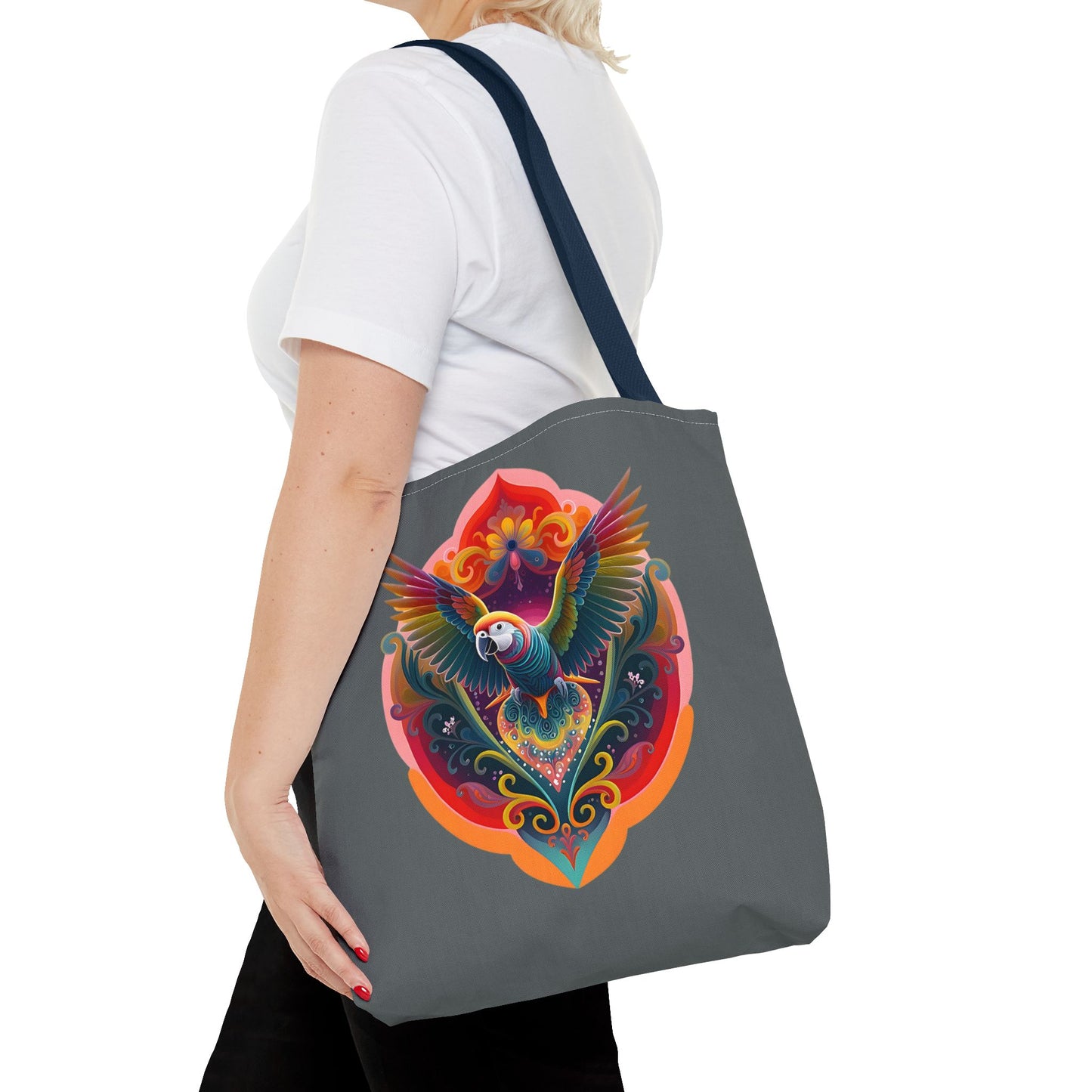 Colorful Parrot Tote Bag | Eco-Friendly Shopping Bag, Beach Tote, Art Print Bag, Gift for Bird Lovers, Fun Everyday Use