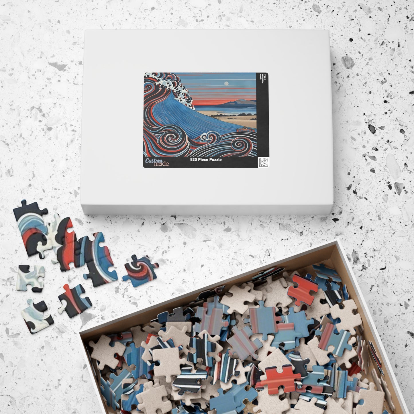 Artistic Wave Puzzle - Ocean Scene, Relaxing Gift, Family Activity, Home Decor, 110-1014 Piece Options