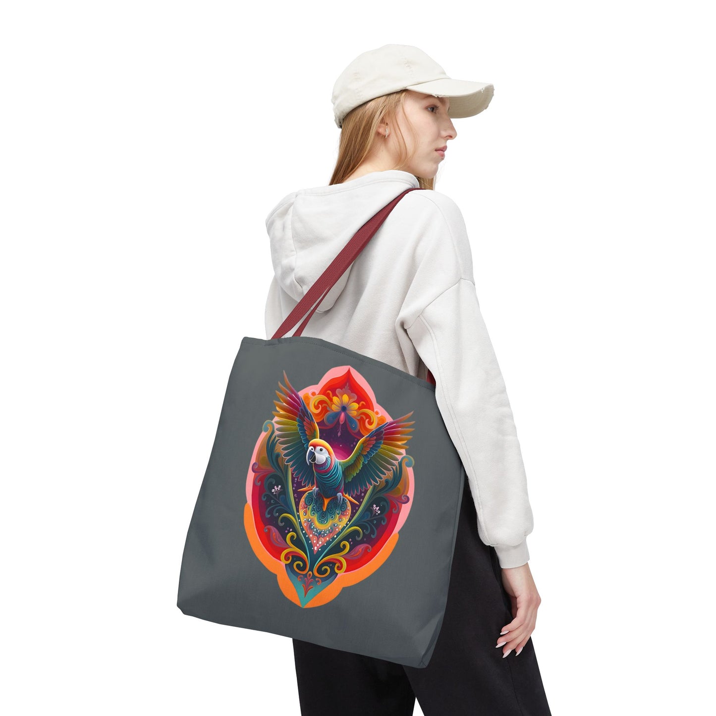 Colorful Parrot Tote Bag | Eco-Friendly Shopping Bag, Beach Tote, Art Print Bag, Gift for Bird Lovers, Fun Everyday Use