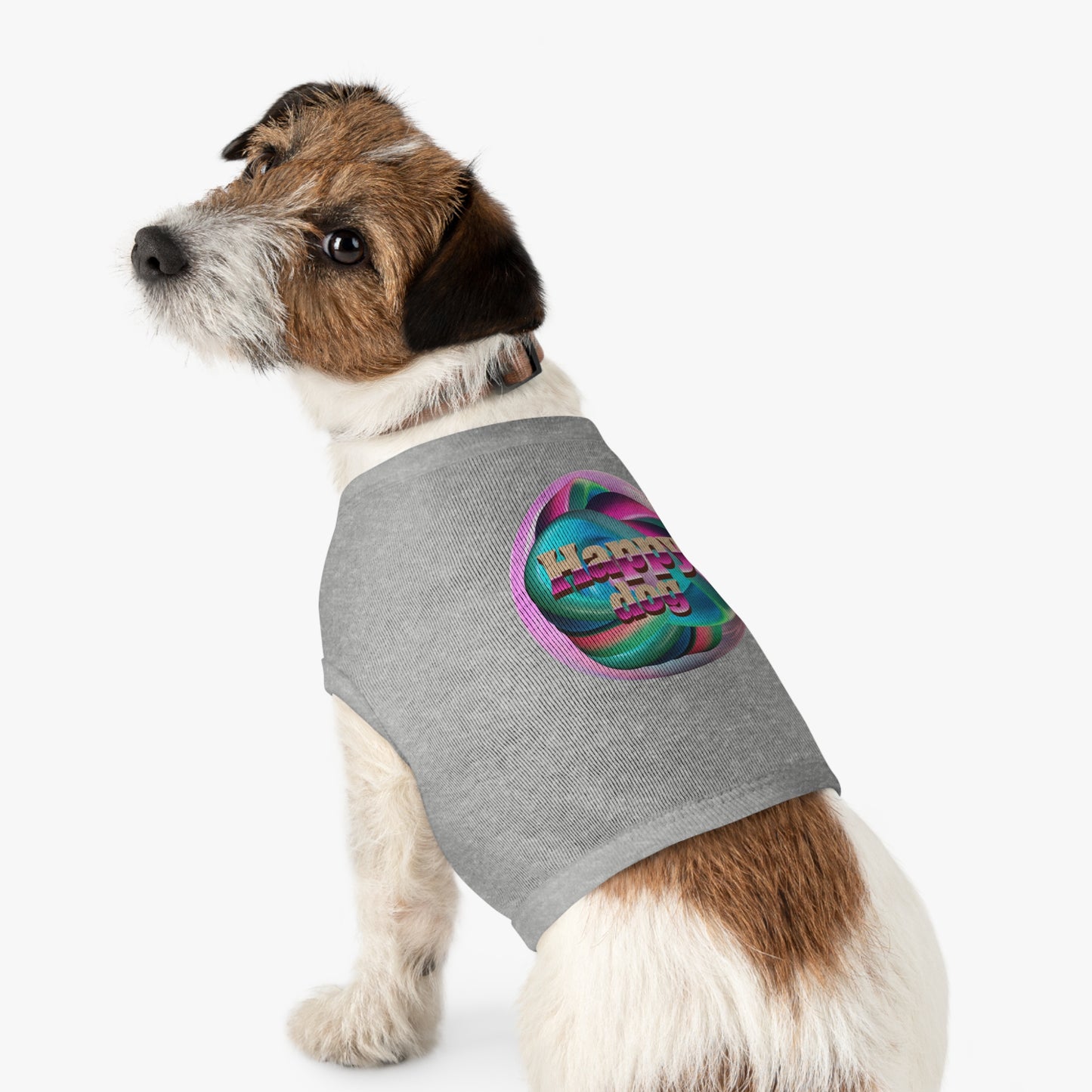 Happy Dog Pet Tank Top, Cute Dog Apparel, Dog Lover Gift, Summer Pet Clothing, Stylish Puppy Shirt