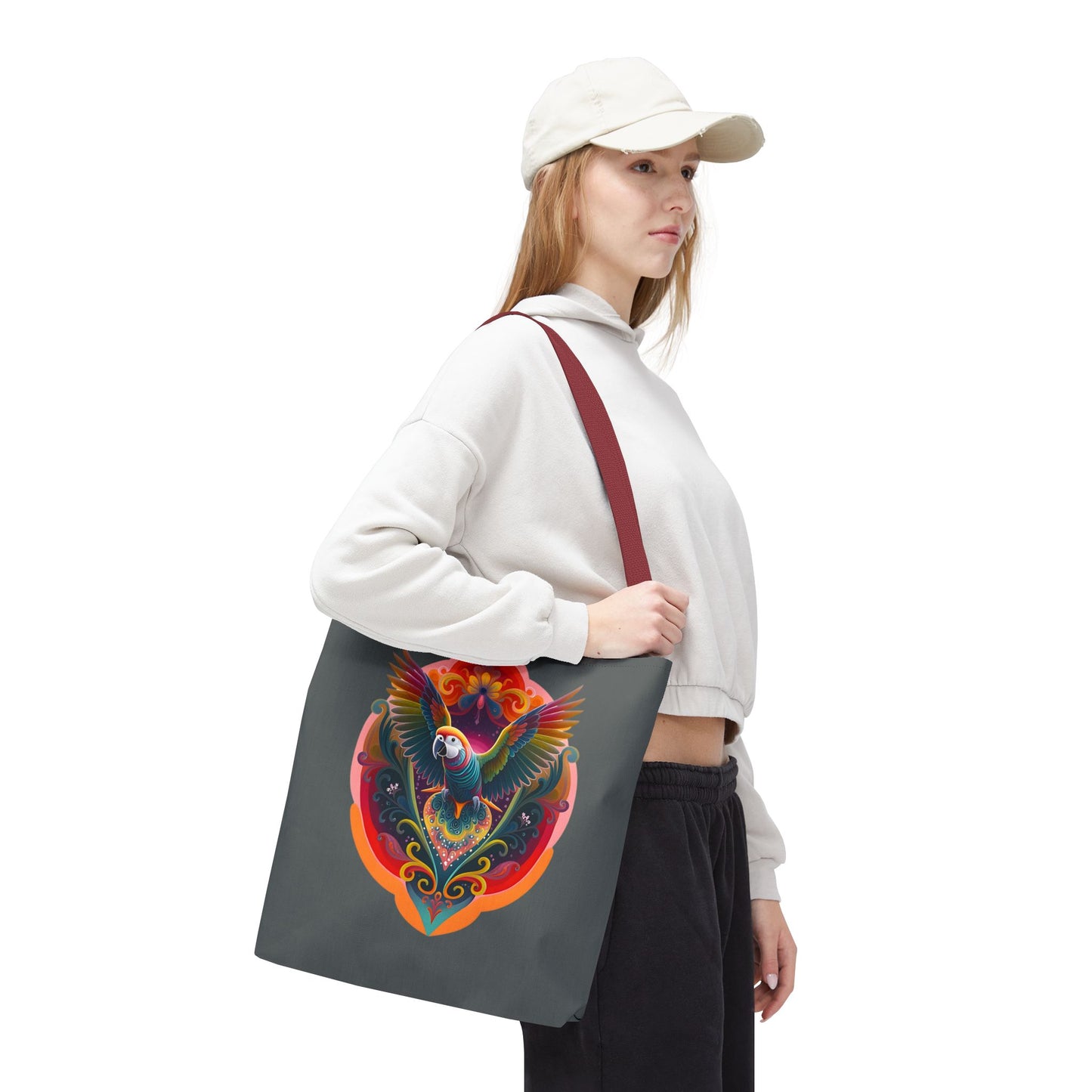 Colorful Parrot Tote Bag | Eco-Friendly Shopping Bag, Beach Tote, Art Print Bag, Gift for Bird Lovers, Fun Everyday Use