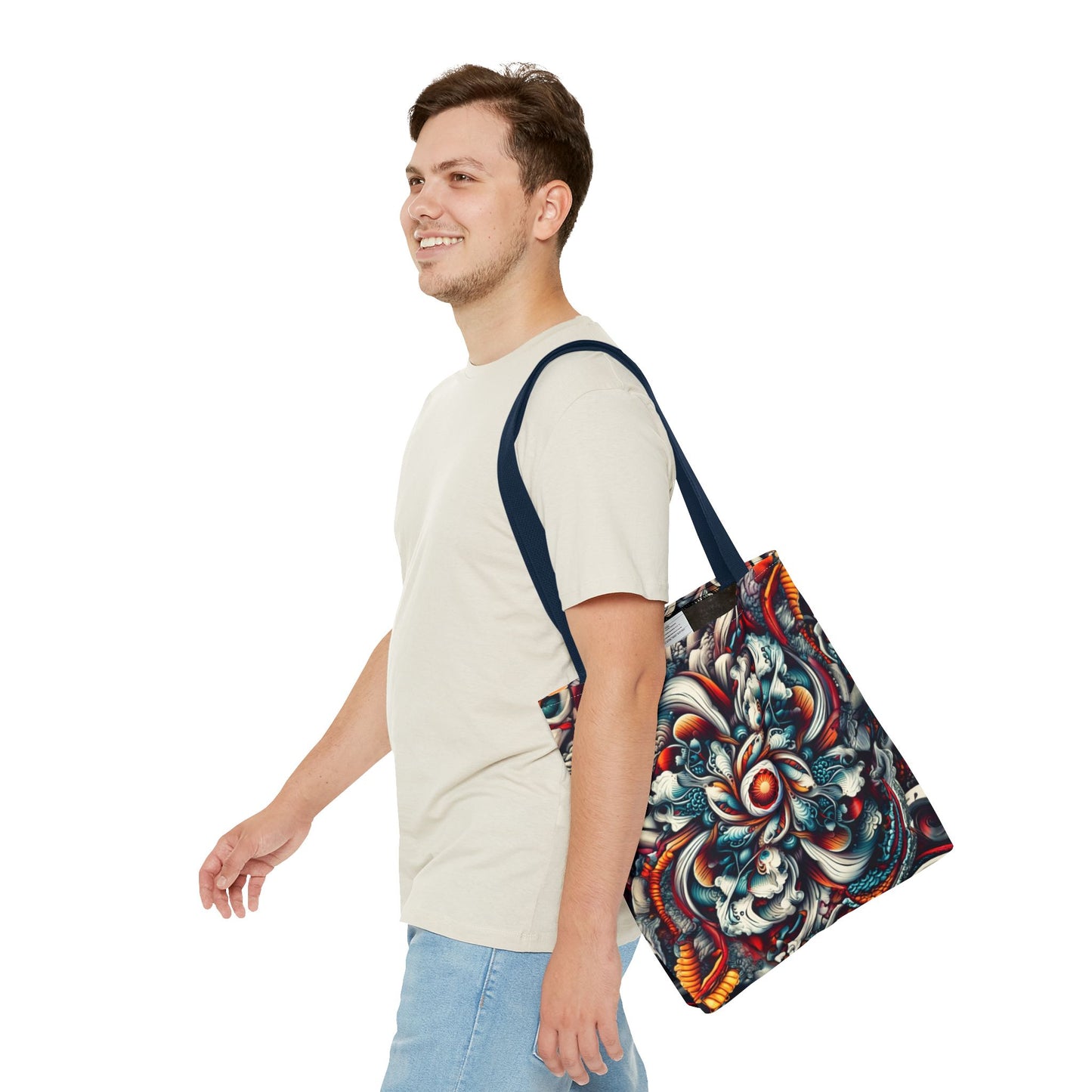 Artistic Tote Bag, Colorful Flower Design, Boho Style, Everyday Use, Eco-Friendly Gift, Travel Accessory