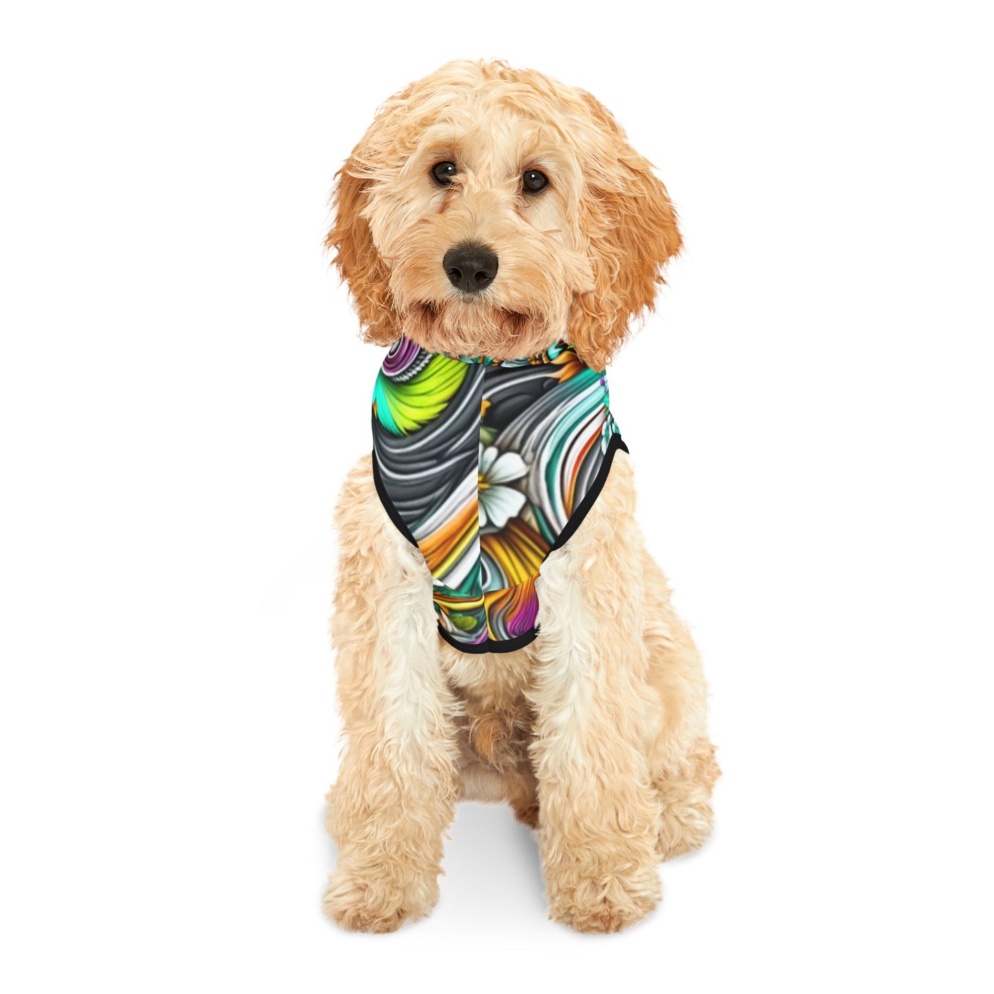 Colorful Pet Hoodie for Stylish Dogs, Dog Fashion, Pet Apparel, Floral Print, Unique Pet Gift