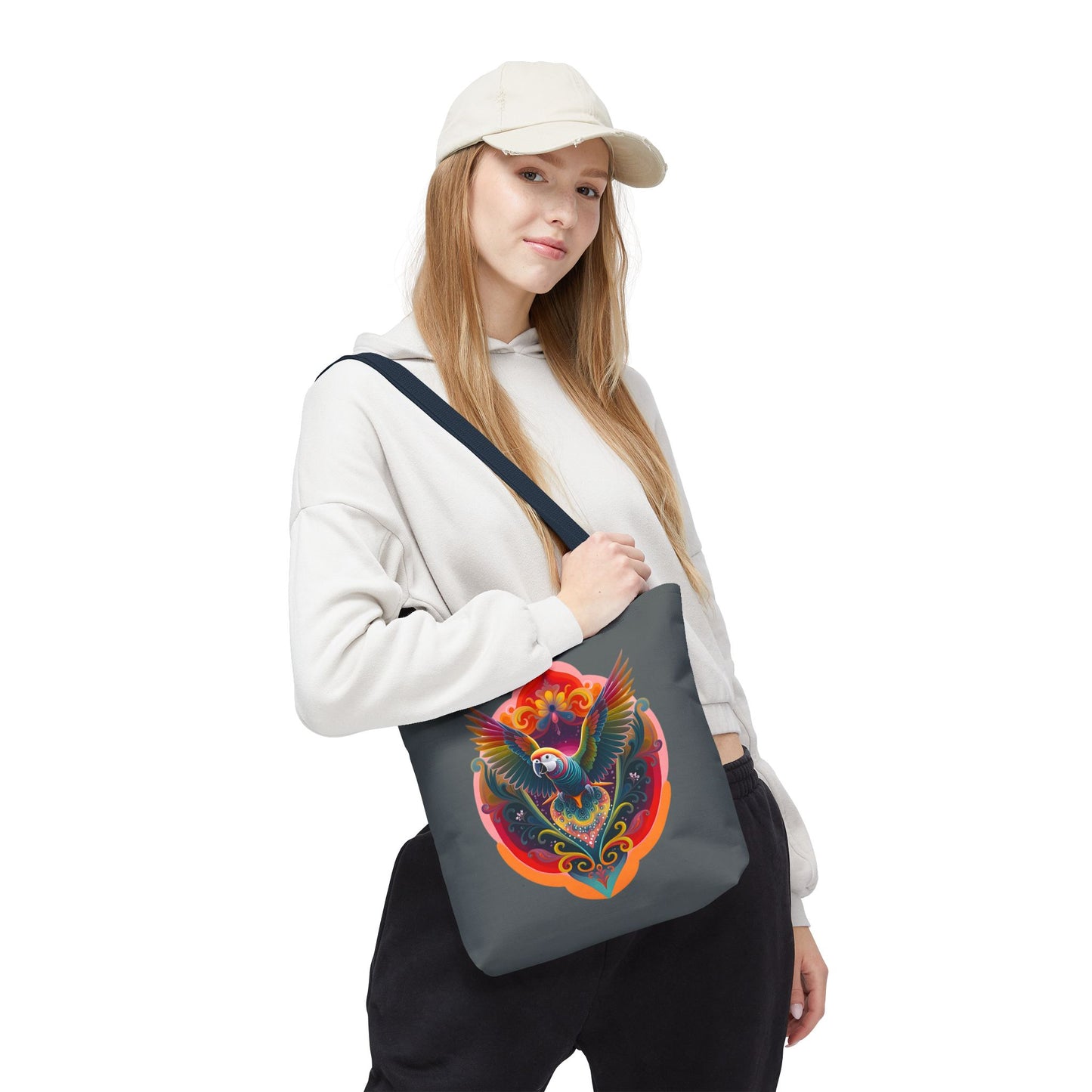Colorful Parrot Tote Bag | Eco-Friendly Shopping Bag, Beach Tote, Art Print Bag, Gift for Bird Lovers, Fun Everyday Use