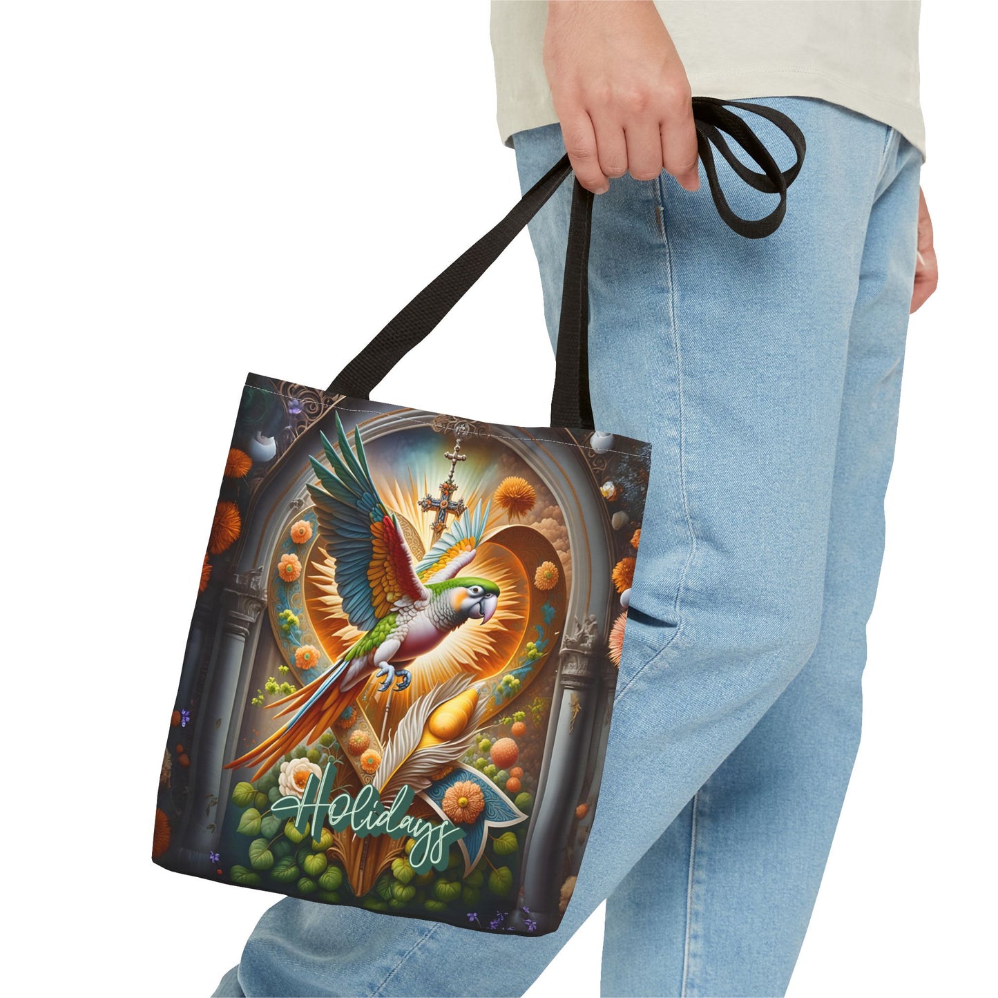 Vibrant Holiday Tote Bag - Colorful Bird Design, Perfect for Gift Giving, Eco-Friendly Shopping, Beach Days, Travel Essentials