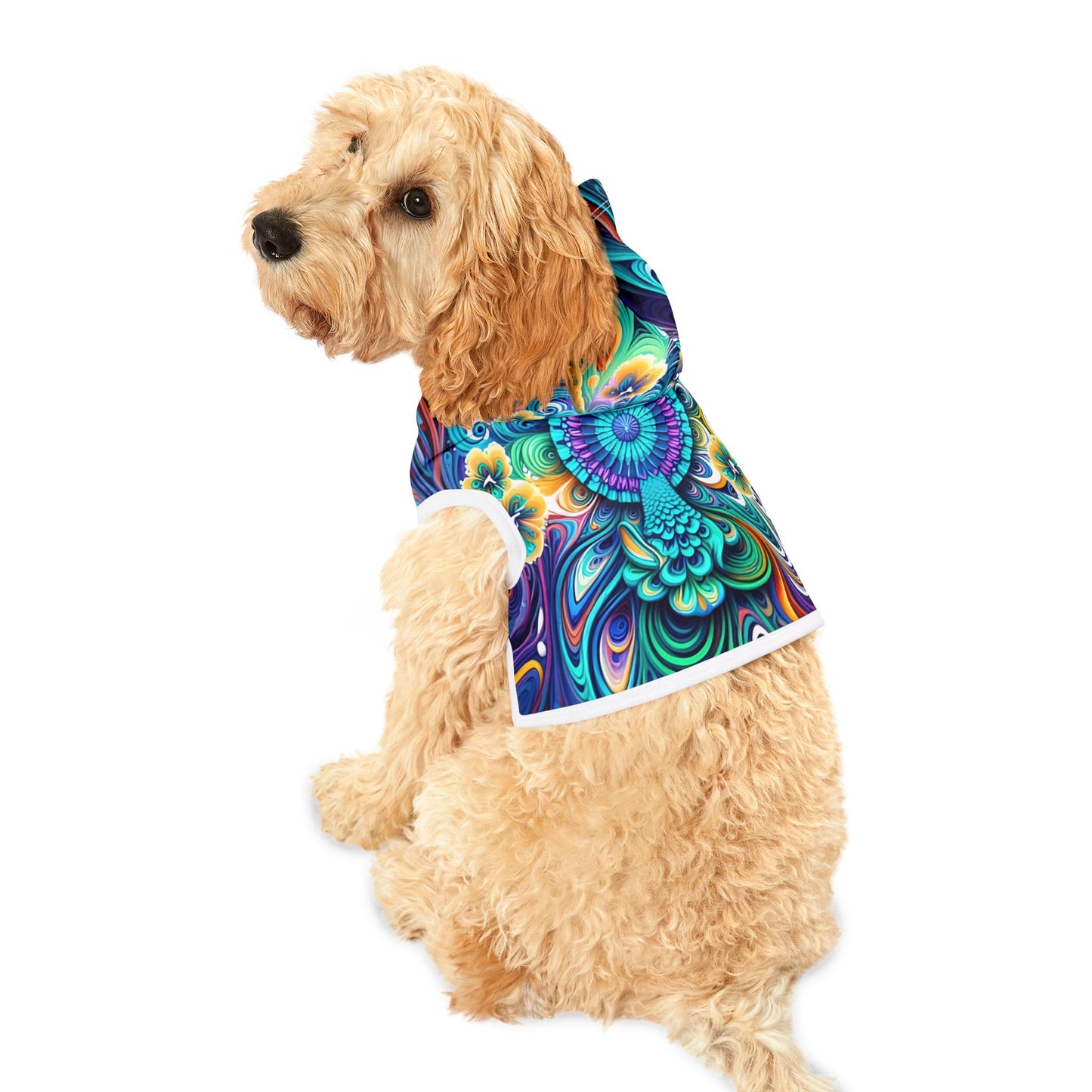 Vibrant Pet Hoodie for Stylish Pets, Colorful Cat Apparel, Trendy Pet Fashion, Unique Hooded Pet Outfit