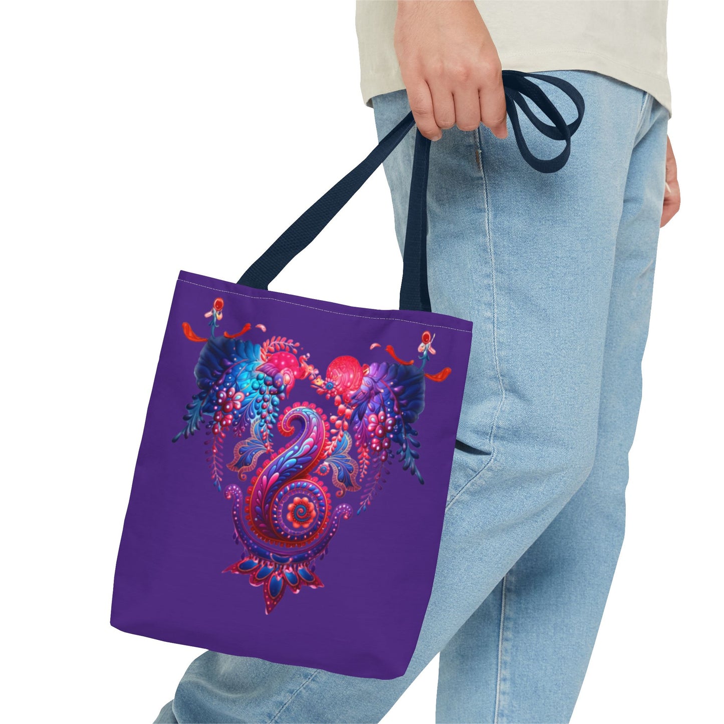 Vibrant Bohemian Tote Bag, Colorful Shopping Bag, Artistic Beach Tote, Eco-Friendly Canvas Bag, Gifts for Art Lovers, Festival Essential
