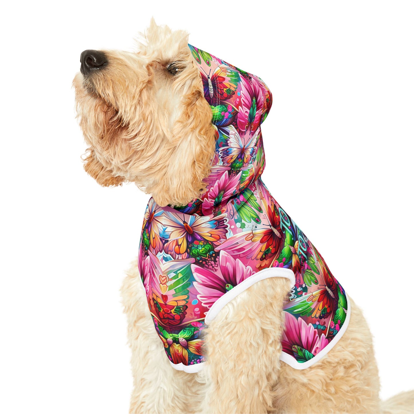 Vibrant Floral Pet Hoodie - Too Cute to Handle, Dog Apparel, Stylish Pet Clothing, Warm Hoodie for Pets, Unique Dog Gifts