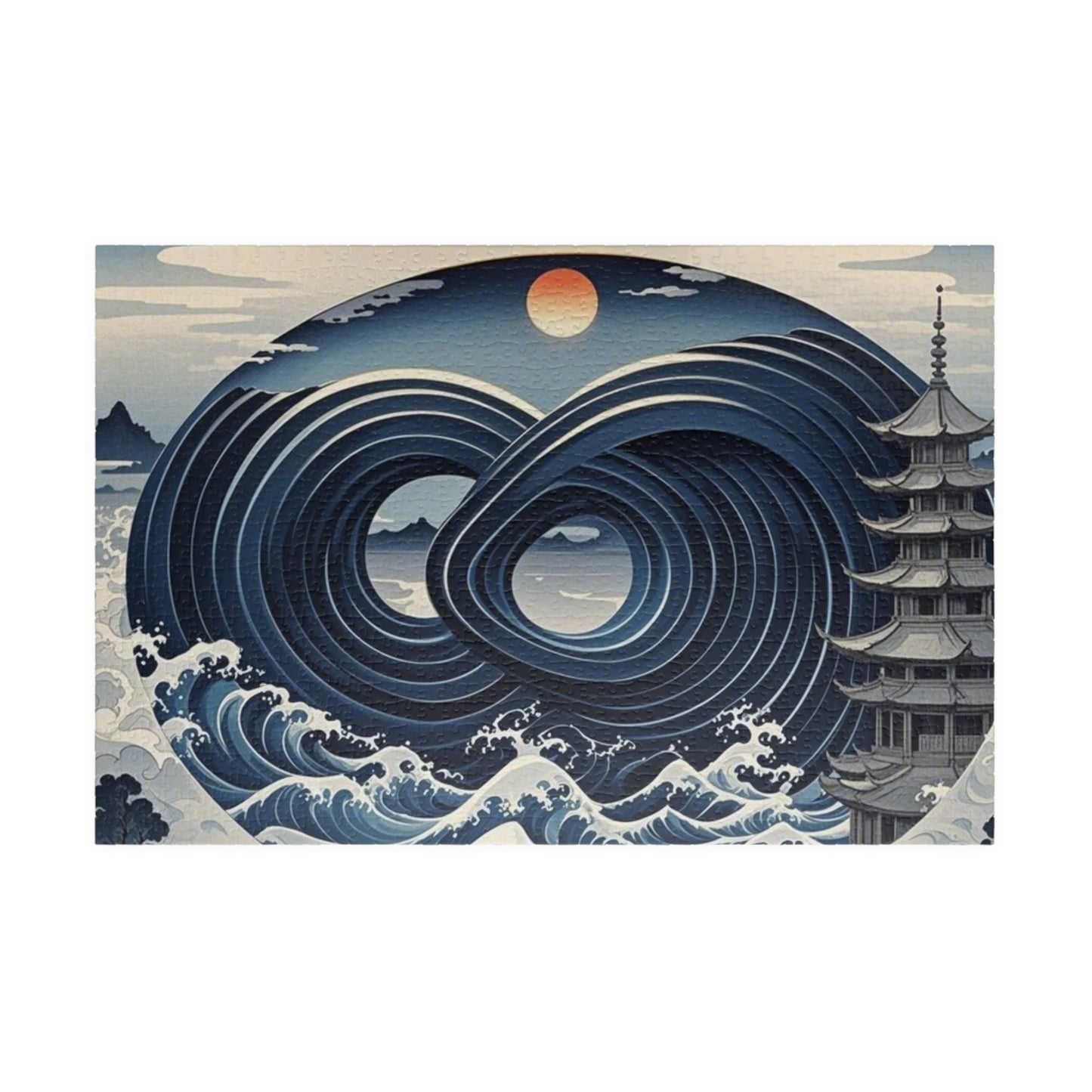Puzzle - Japanese Wave Motif and Infinity